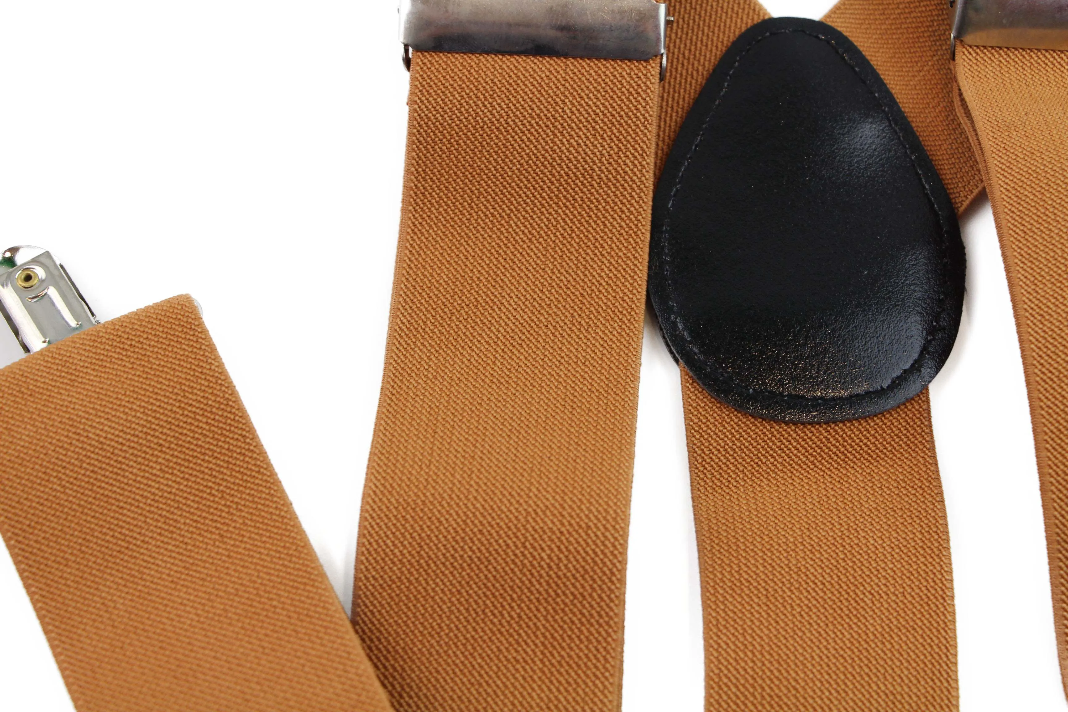 Extra Wide Heavy Duty Adjustable 120cm Tan Adult Mens Suspenders