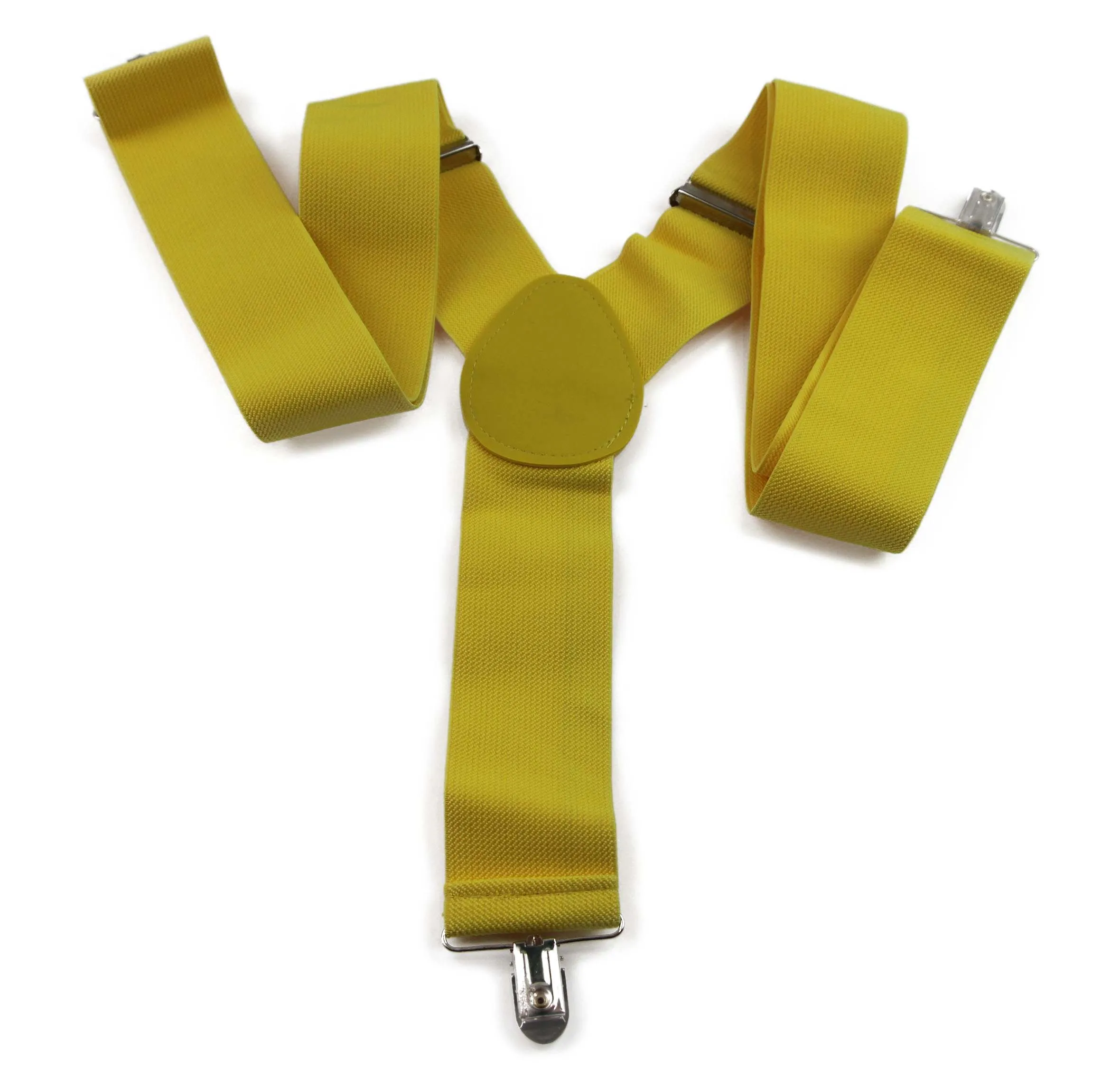 Extra Wide Heavy Duty Adjustable 120cm Yellow Adult Mens Suspenders