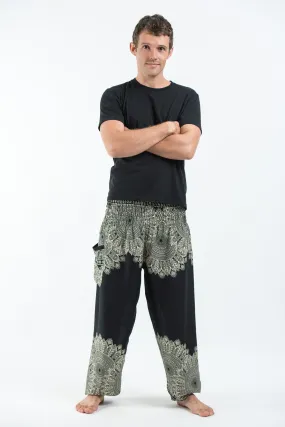 Floral Mandalas Men's Harem Pants in Black