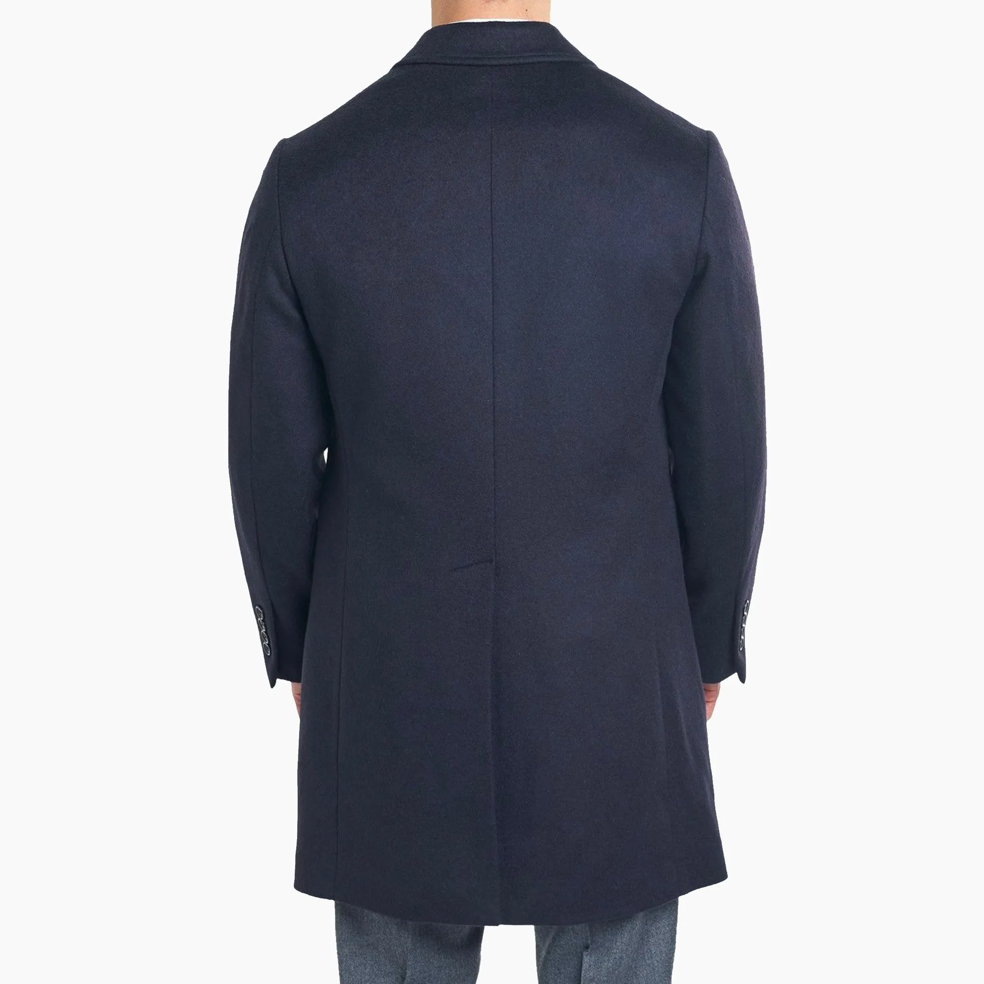 Fulton Wool Cashmere Topcoat - Navy