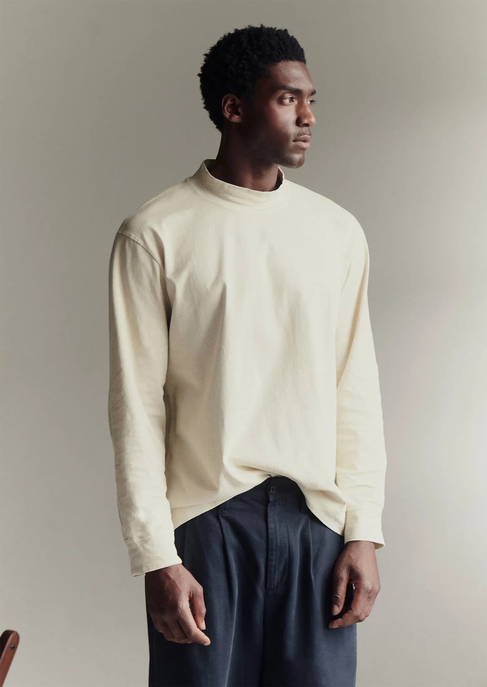 Cotton Long Sleeve Tee Dyed in Soy | Garment-Dyed