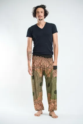 Geometric Mandalas Men's Harem Pants in Olive