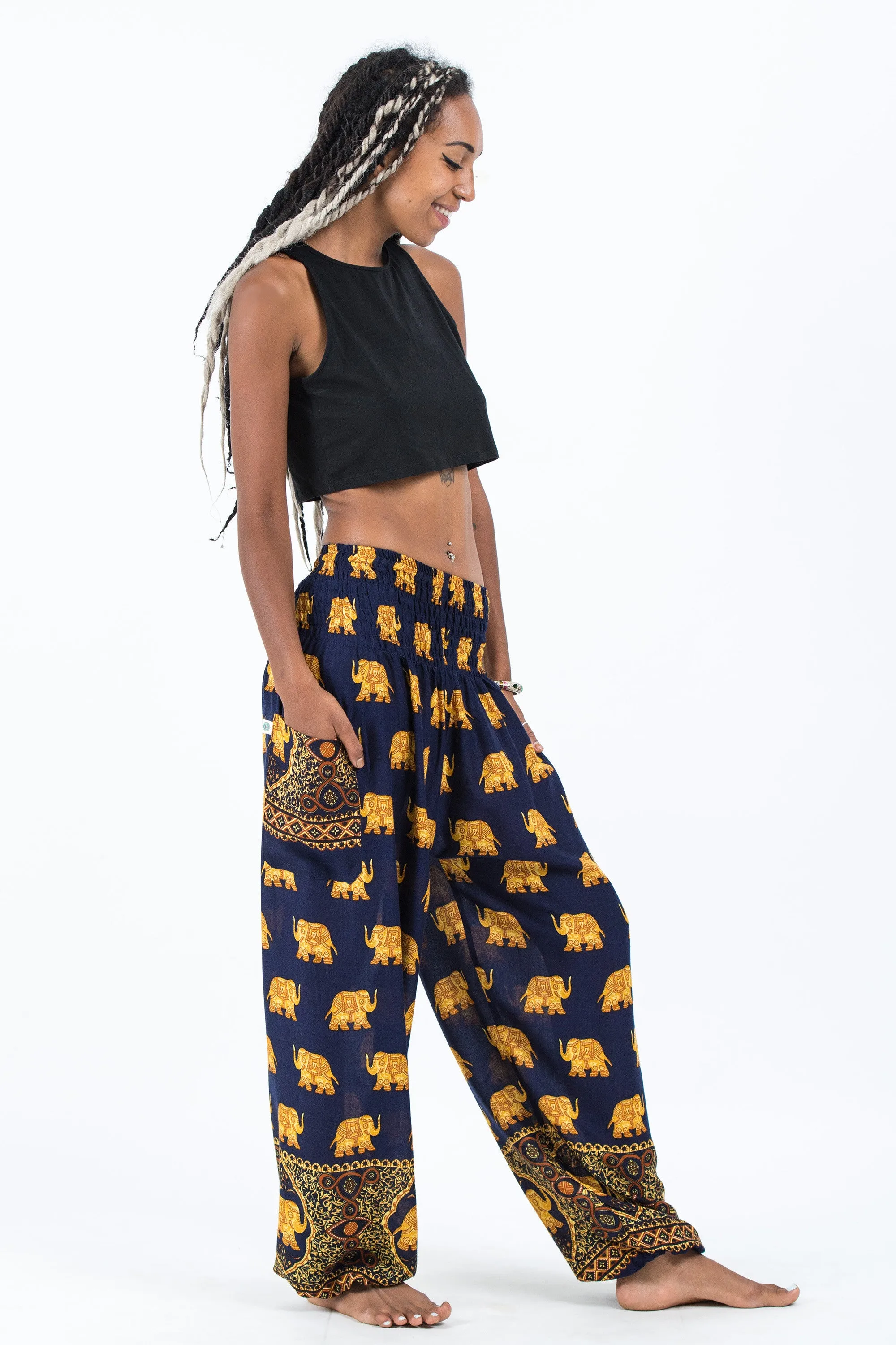 Golden Elephant Women's Elephant Pants in Navy