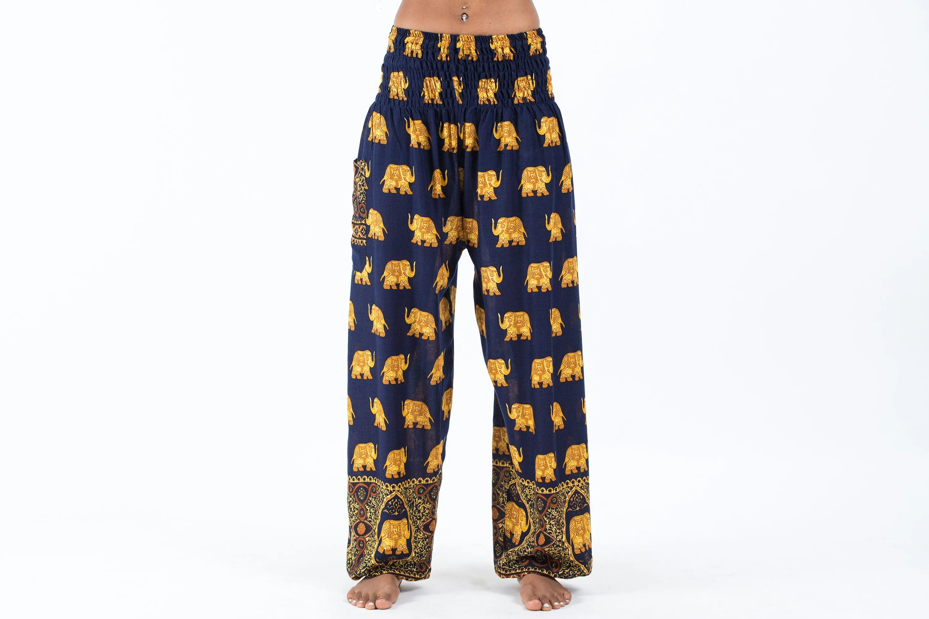 Golden Elephant Women's Elephant Pants in Navy