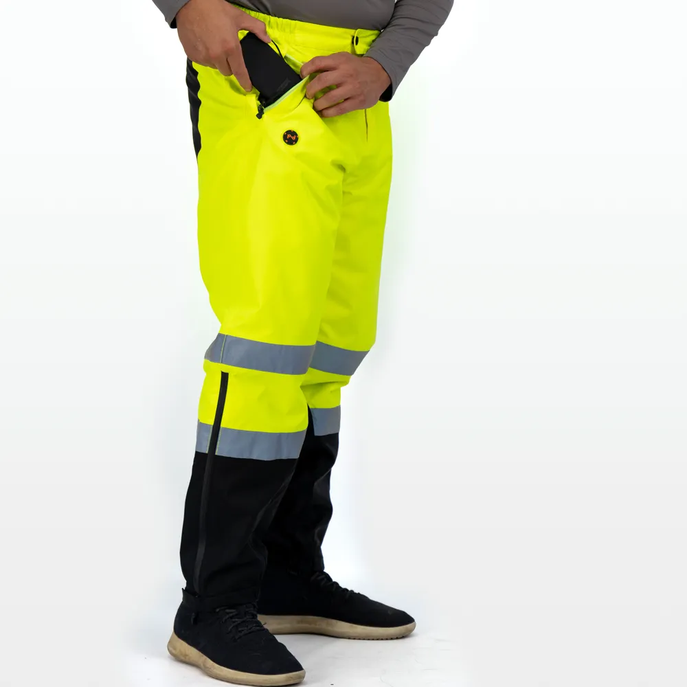 Hi-Vis Heated Rain Pants Men's