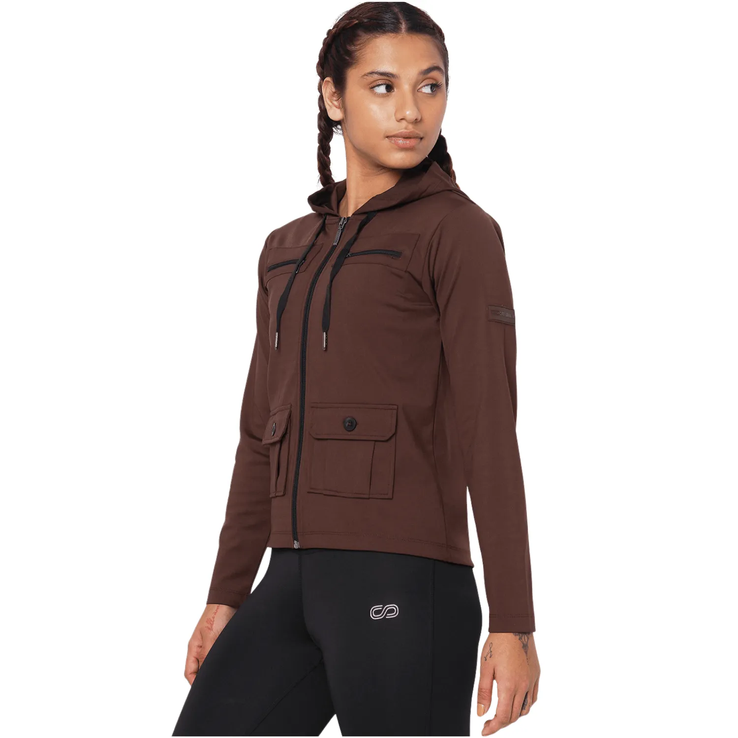 Hooded Cargo Pocket  Jacket Java