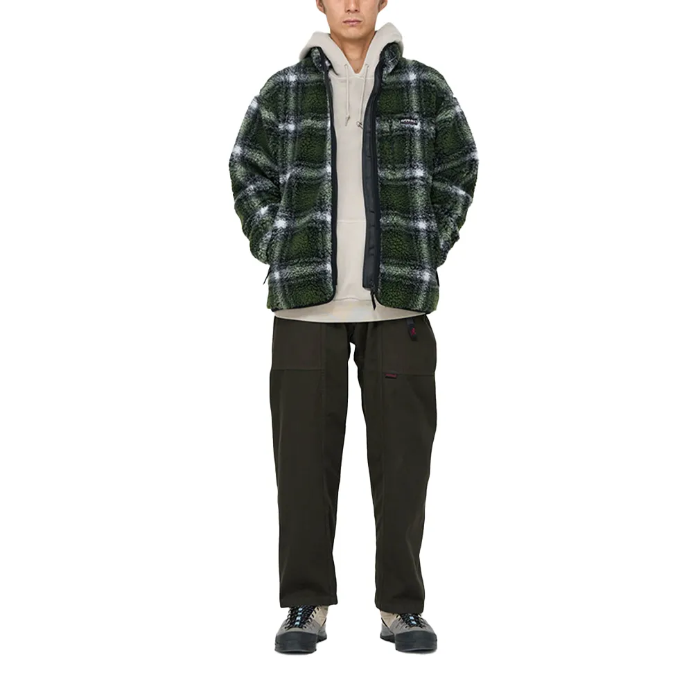 Knit Shadow Plaid Sherpa Jacket