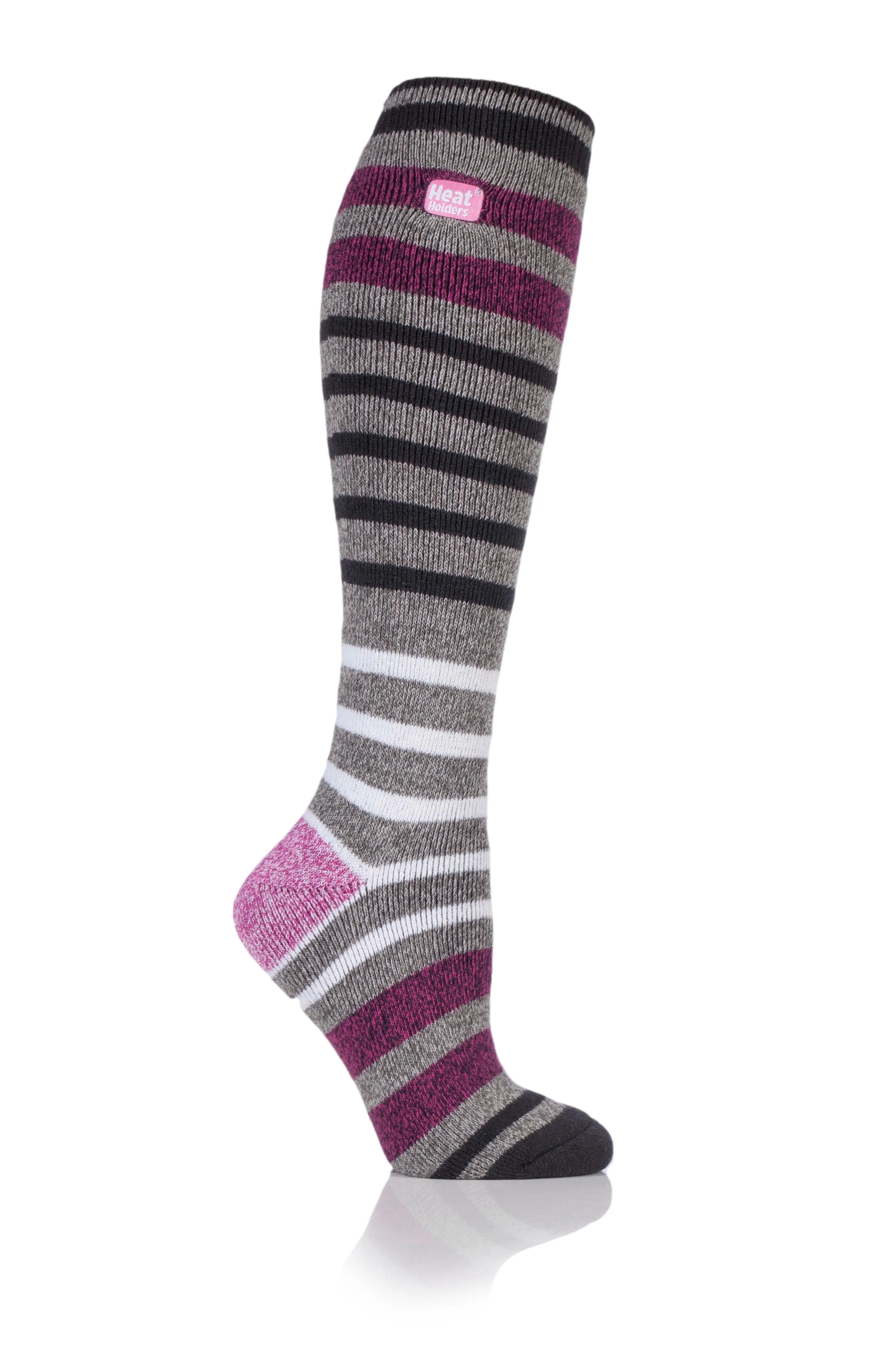 Ladies Lite Stripe Long Socks - Houghton