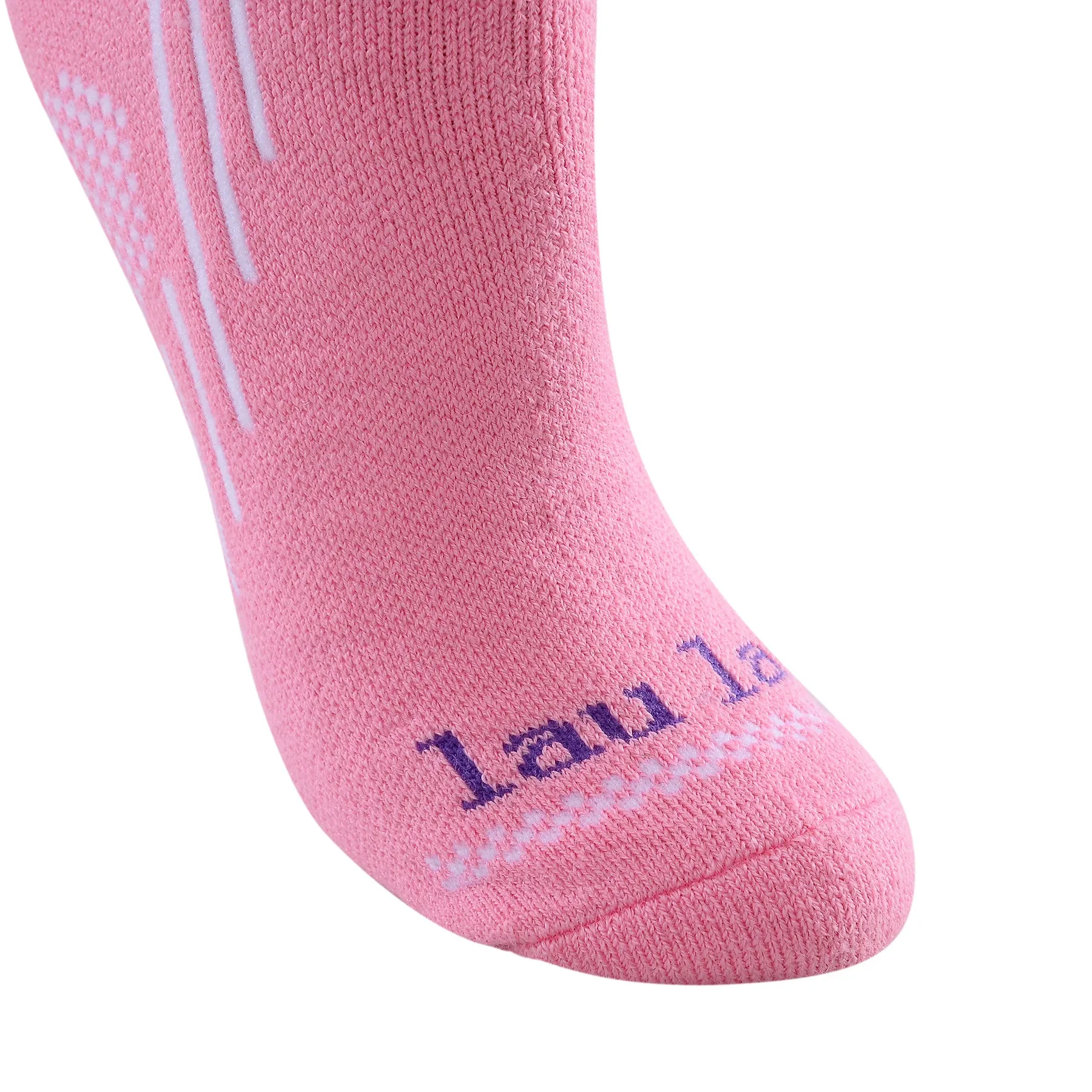 Laulax Ladies 2 Pairs High Quality Merino Wool Ski Socks, Gift Set, Size UK 3 - 7 / Europe 36 - 40, Black, Pink