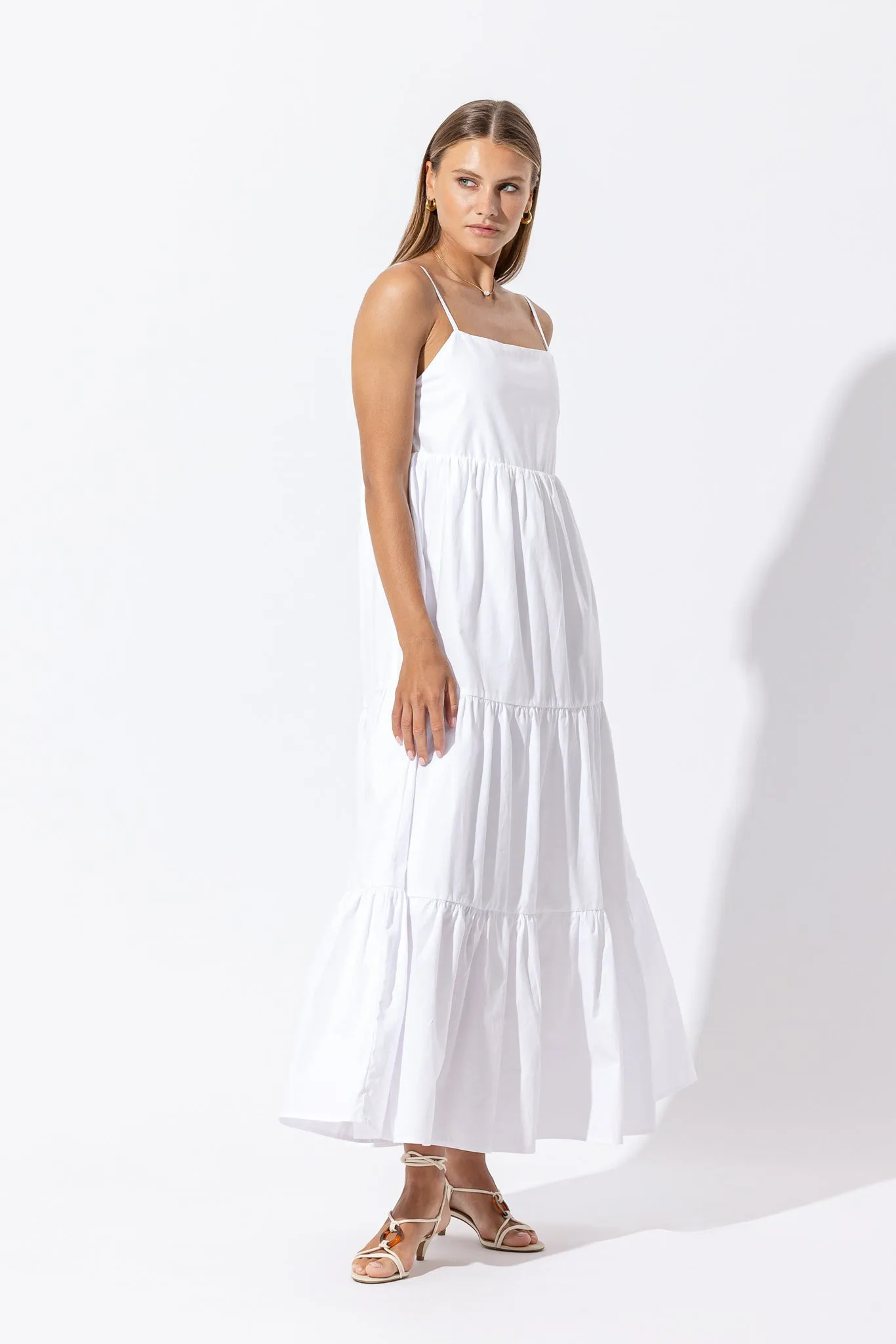 Layla Poplin Maxi Dress - White