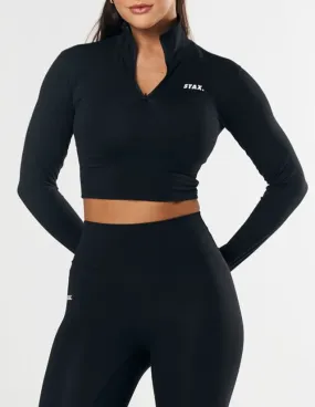 Long Sleeve Zip Crop NANDEX ™ - Black