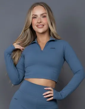 Long Sleeve Zip Crop NANDEX ™ Cobalt - Blue