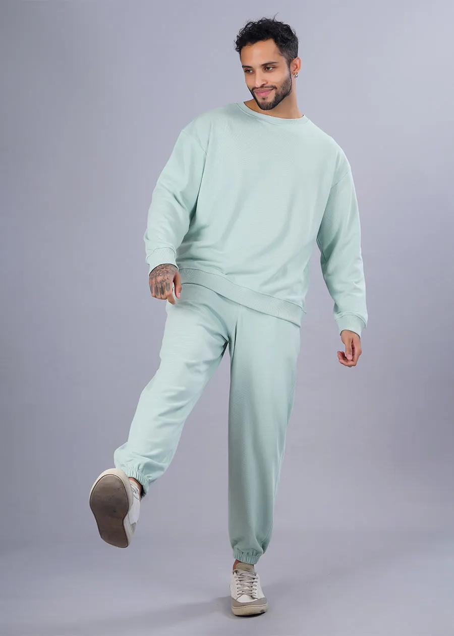 Men Premium Terry Co-ord Set - Mint Green