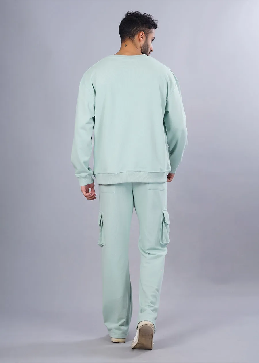 Men Premium Terry Co-ord Set - Mint Green