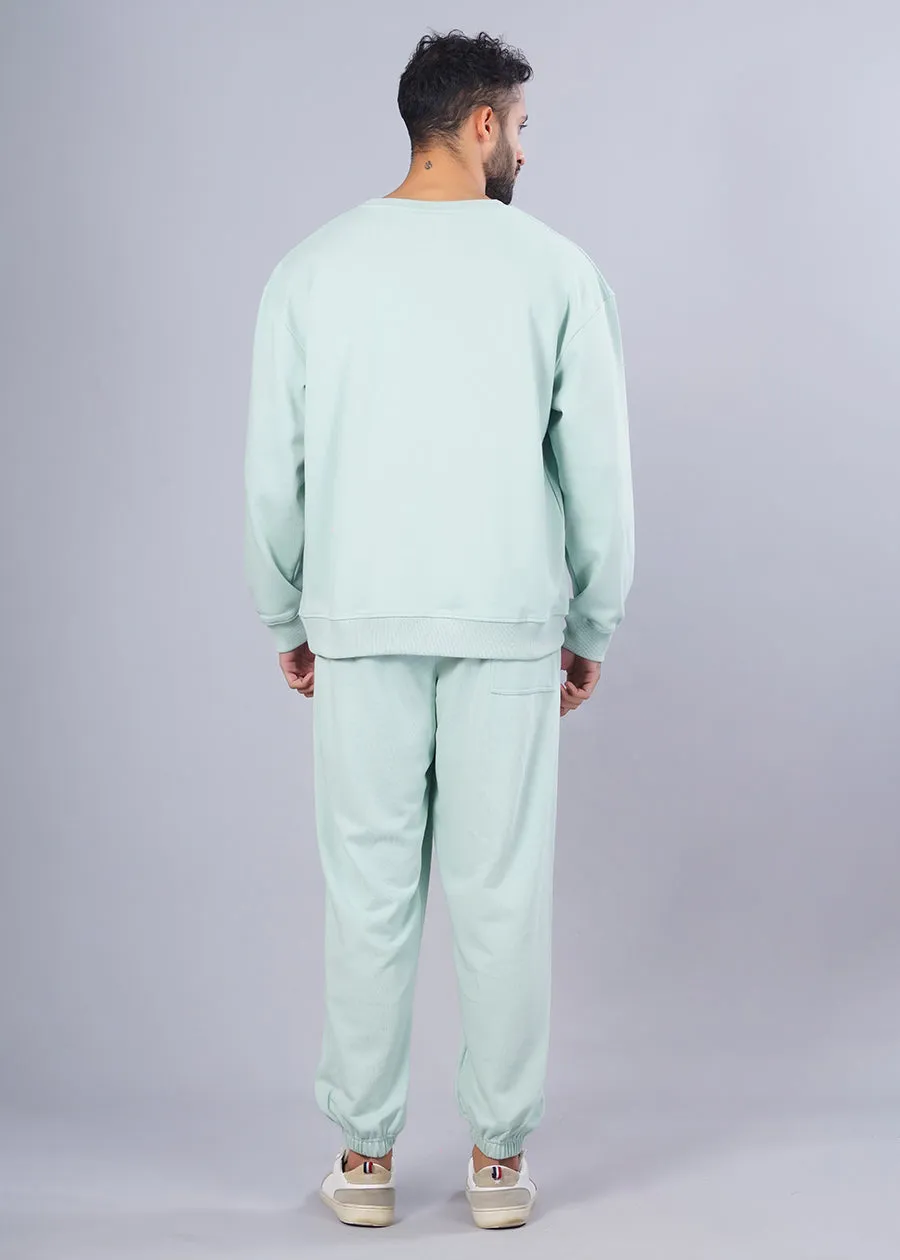 Men Premium Terry Co-ord Set - Mint Green