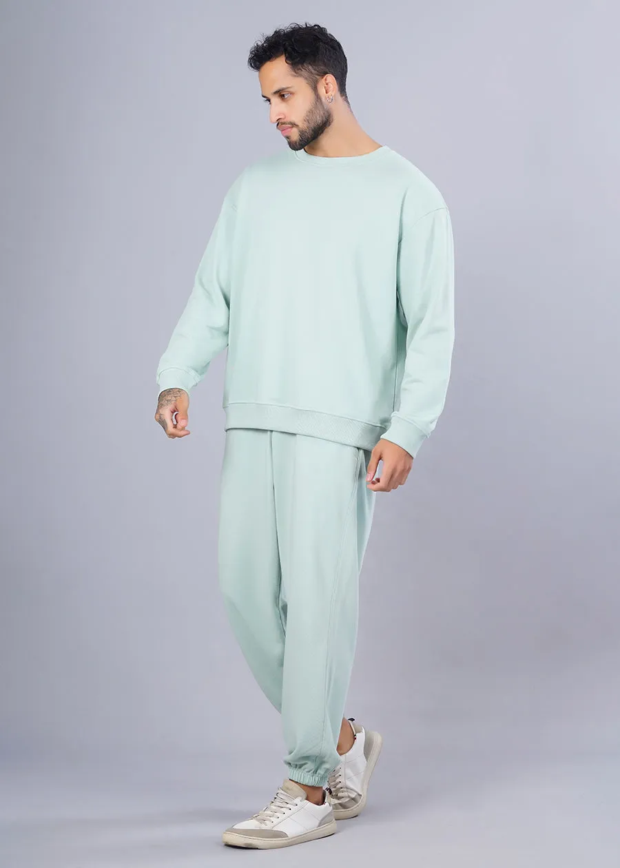 Men Premium Terry Co-ord Set - Mint Green