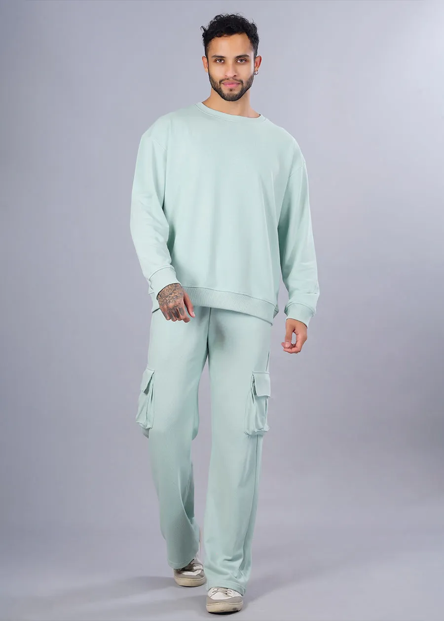 Men Premium Terry Co-ord Set - Mint Green