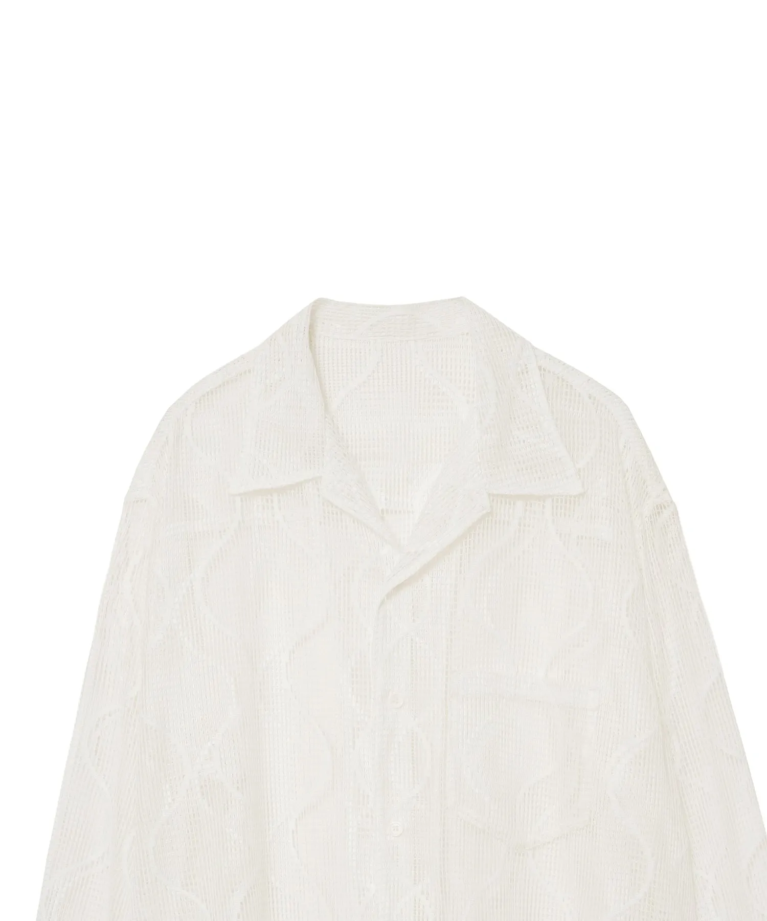 【MEN , WOMEN】UNUSED OPEN COLLAR MESH SHIRT