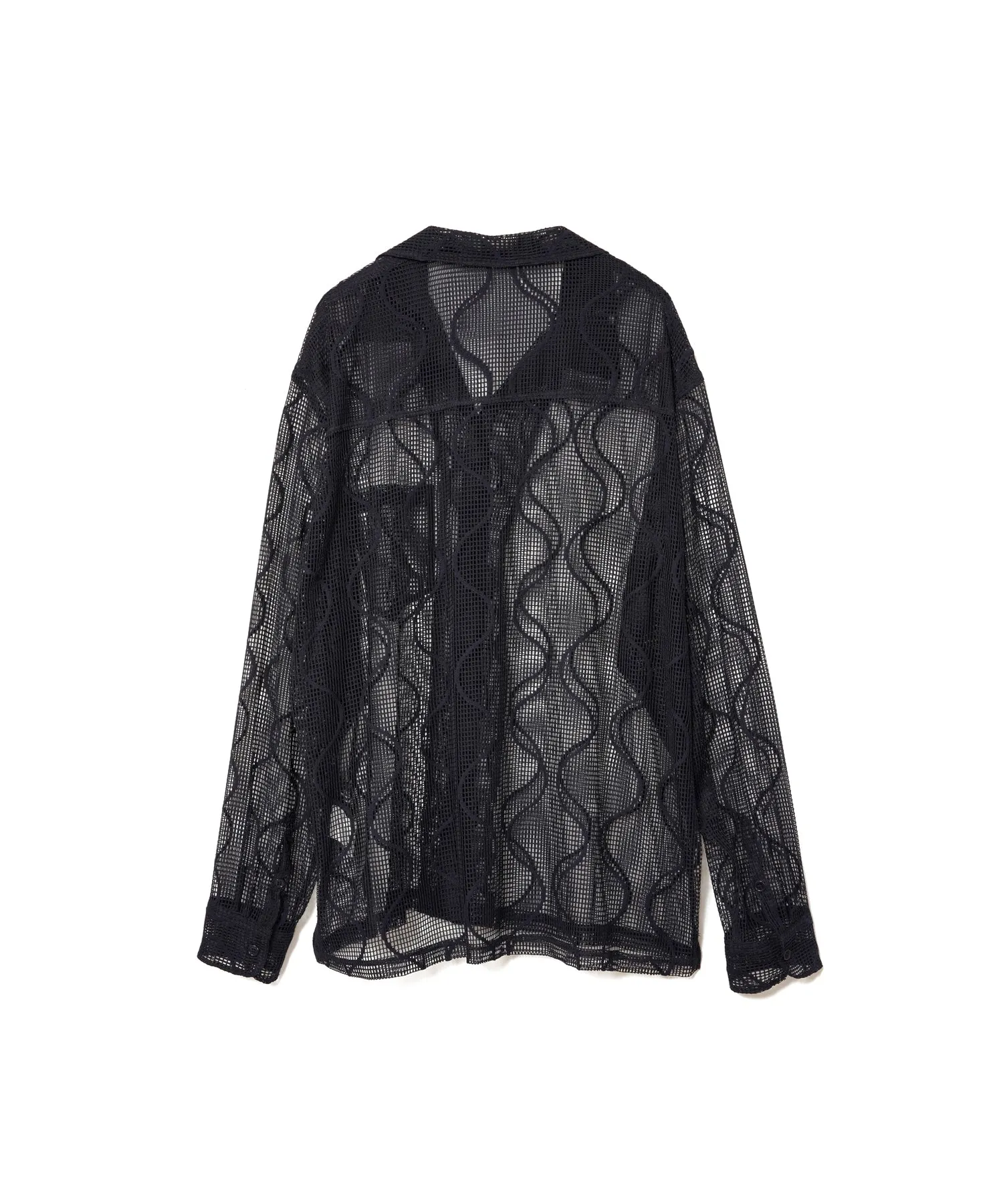 【MEN , WOMEN】UNUSED OPEN COLLAR MESH SHIRT