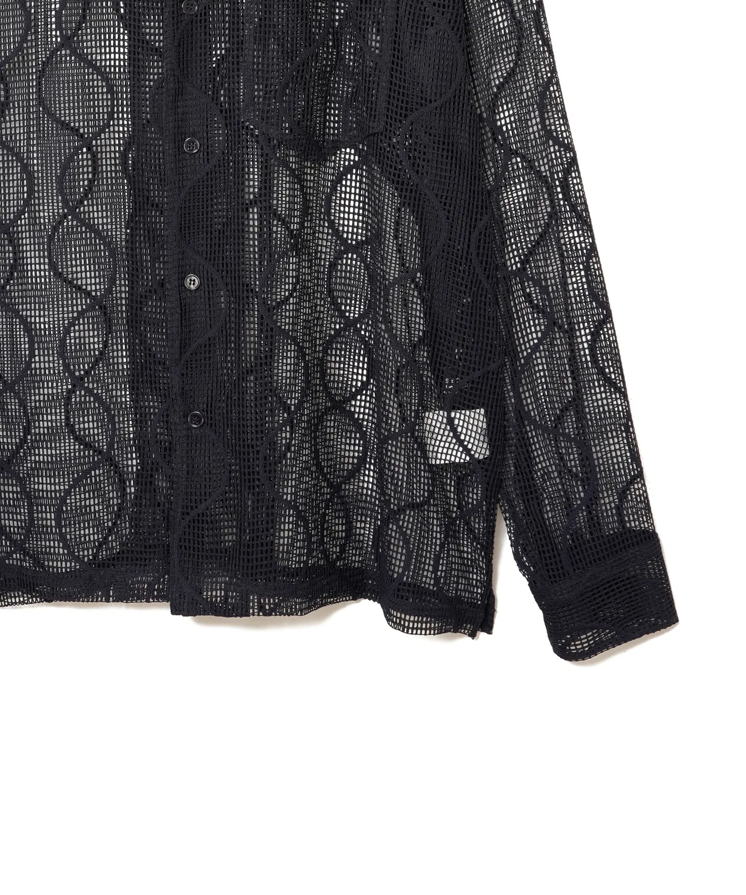 【MEN , WOMEN】UNUSED OPEN COLLAR MESH SHIRT