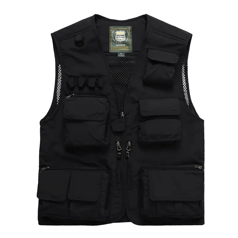 Men's Multi Pockets Cargo Waistcoat Fishing Jumper For Climbing Camping Hiking Summer Vest Top