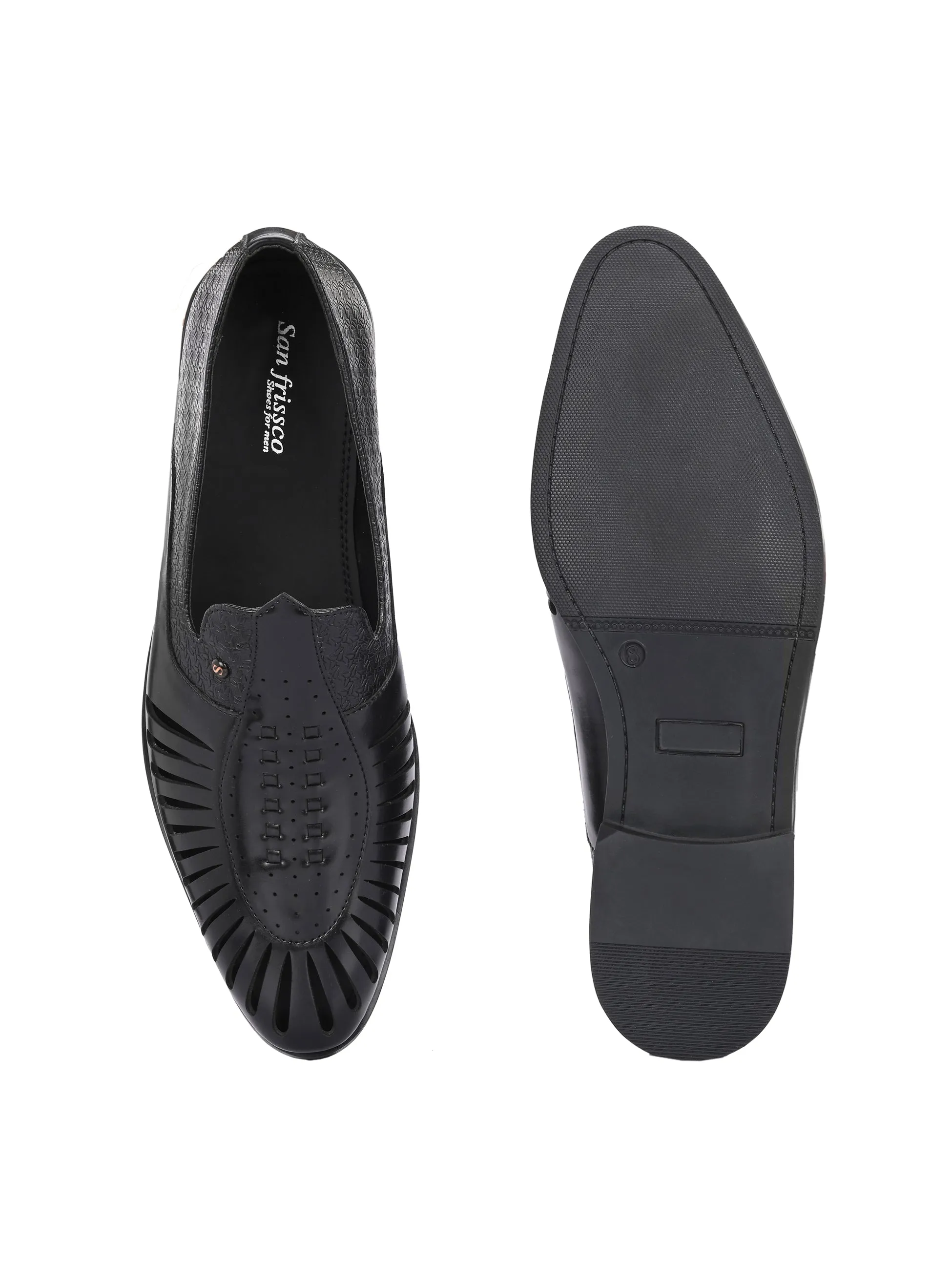 Mystic Black Cut-Work Slip-Ons