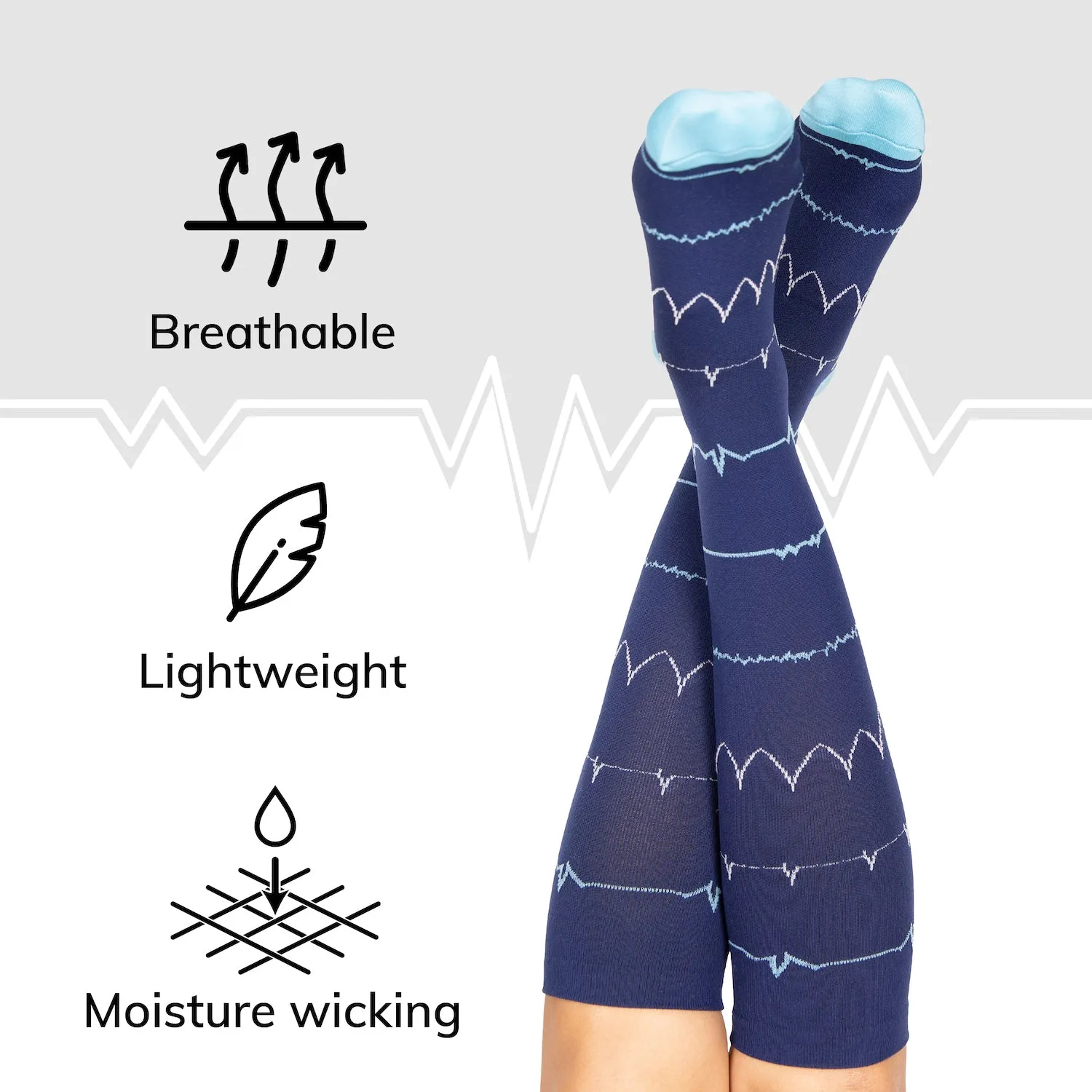 Nursing Compression Socks | Fun, Knee-High Stockings for Nurses With Varicose Veins, Swollen Ankles and Feet