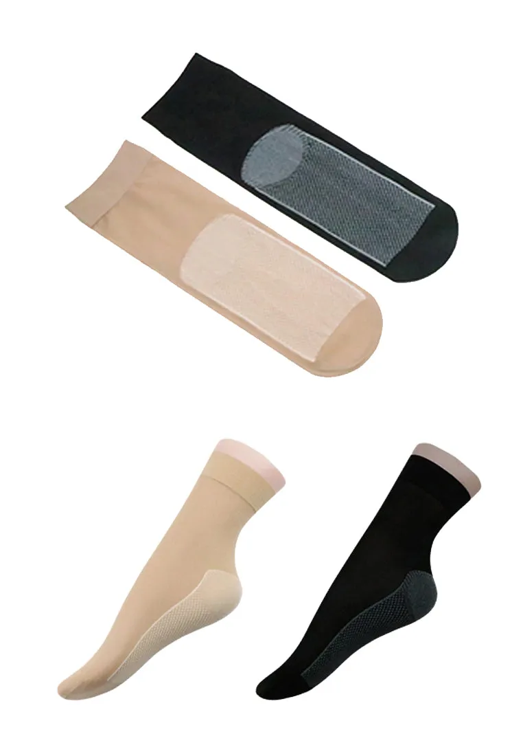 Opaque Ankle Socks (4 Pairs) (2 Colours)