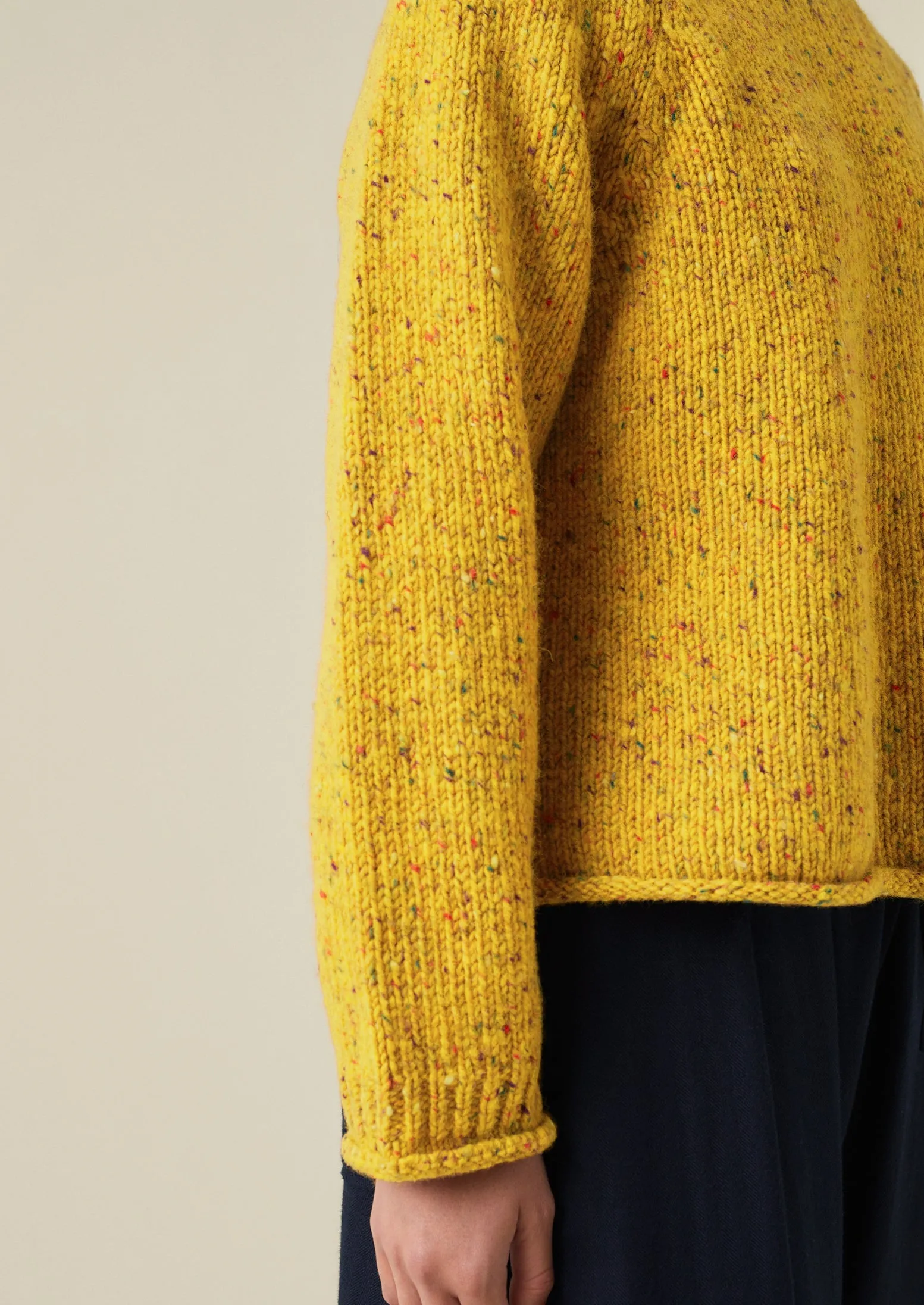 Orla Donegal Wool Sweater in Vibrant Mimosa Yellow - Cozy, Stylish, and Warm