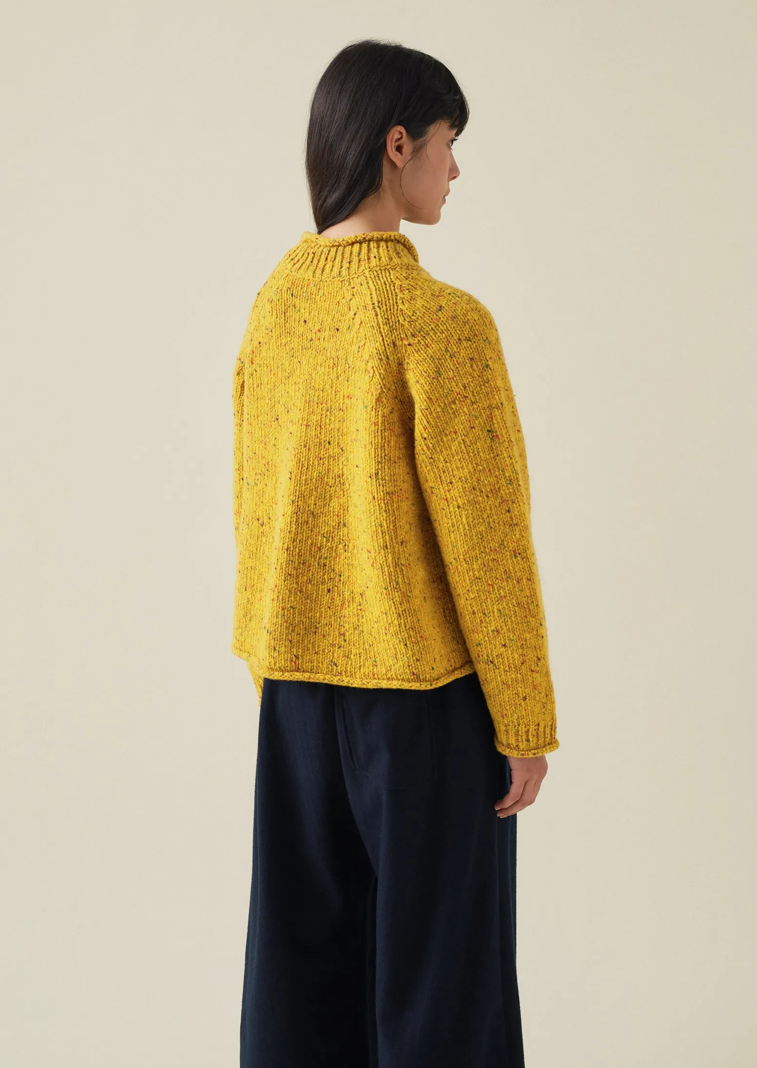 Orla Donegal Wool Sweater in Vibrant Mimosa Yellow - Cozy, Stylish, and Warm