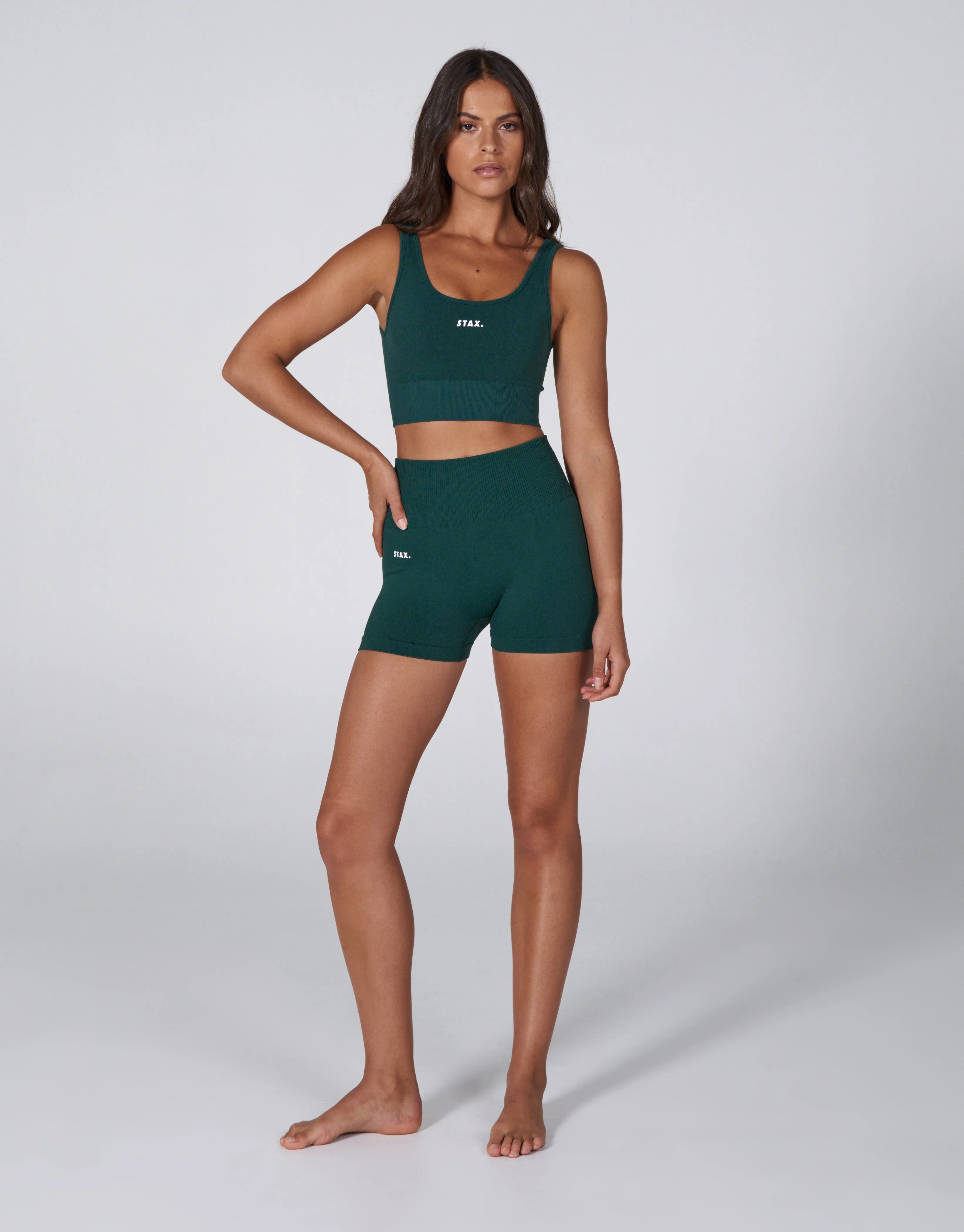 Premium Seamless Favourites Mini Bike Shorts - Pine