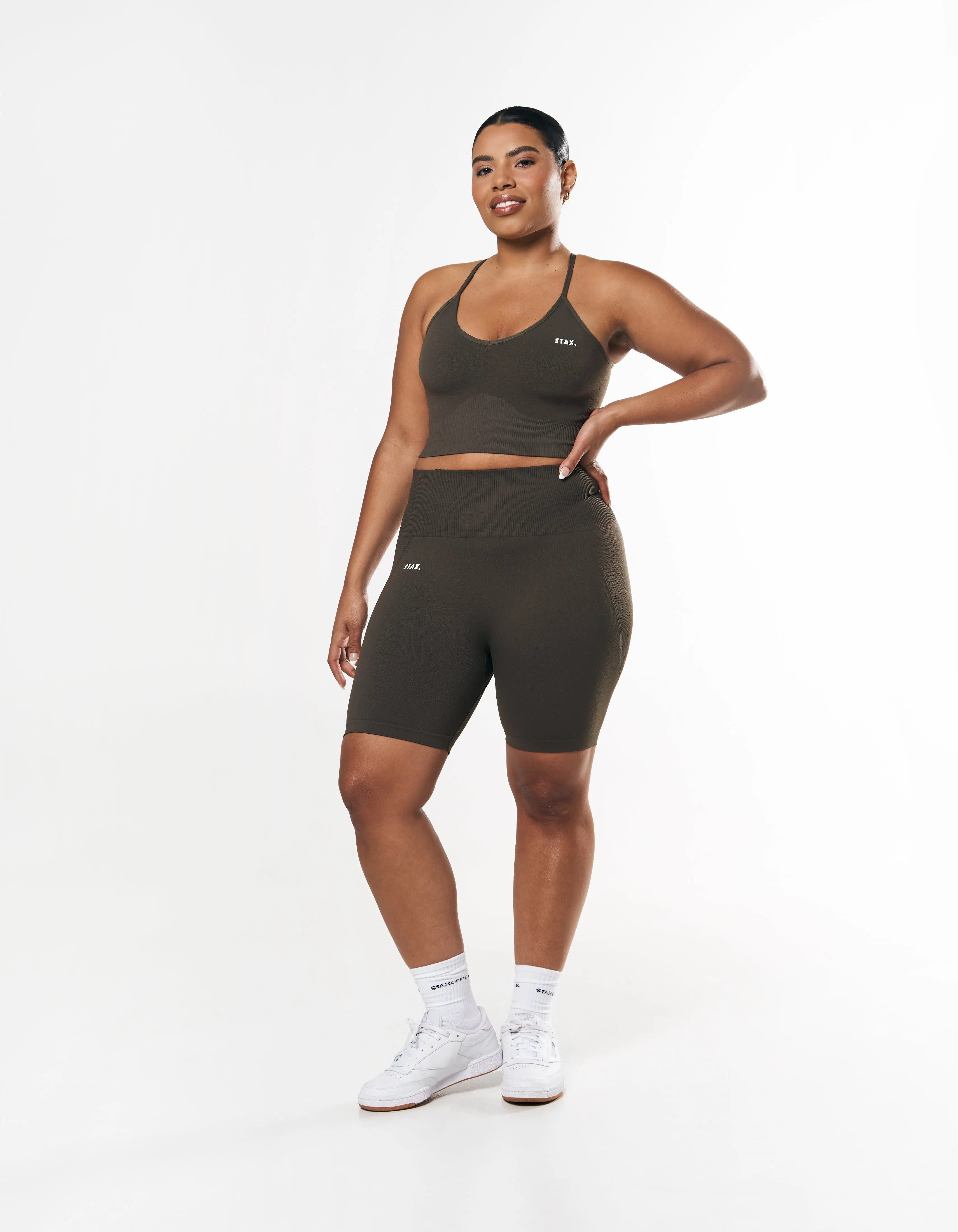 Premium Seamless Midi Bike Shorts - Dovetail