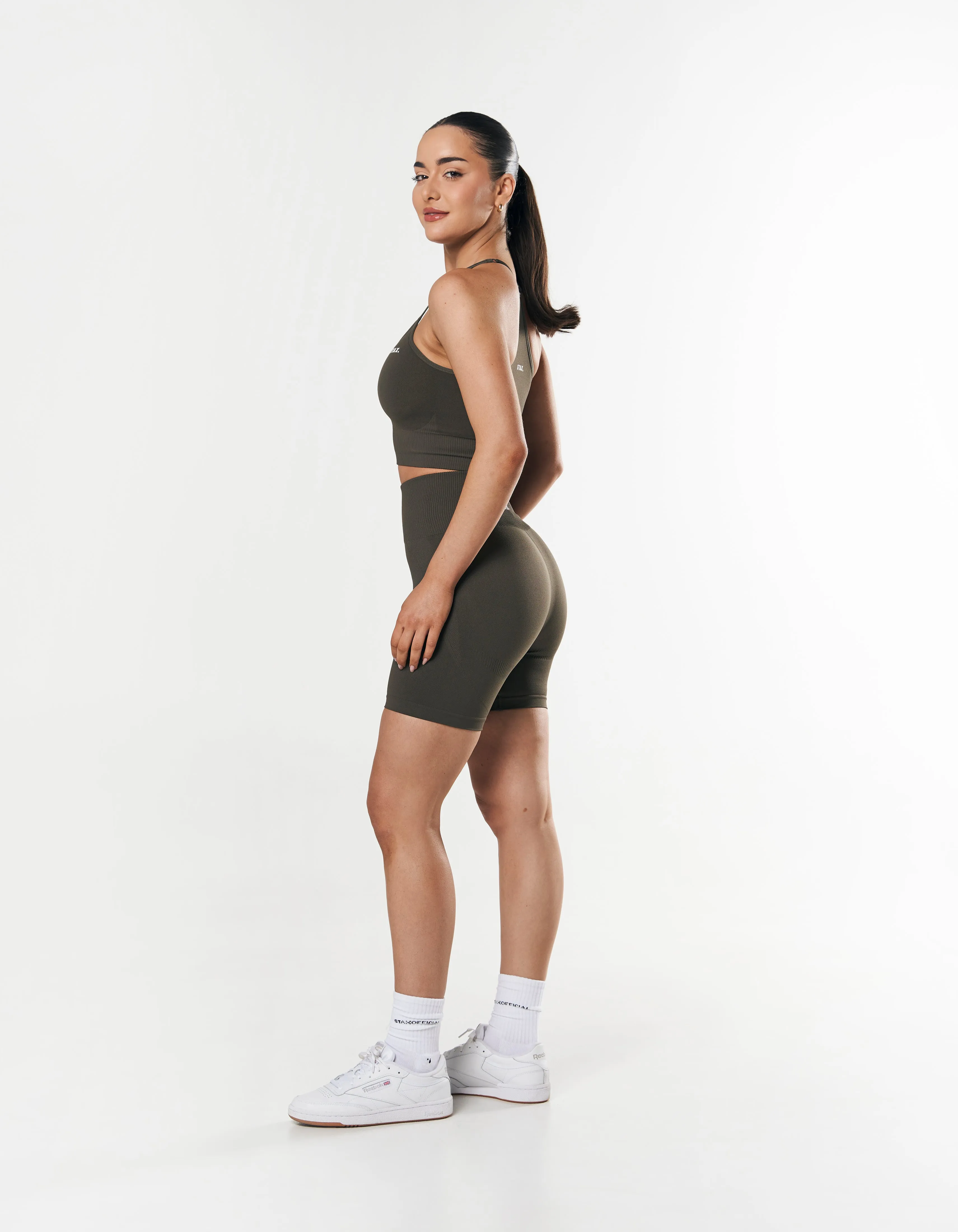 Premium Seamless Midi Bike Shorts - Dovetail