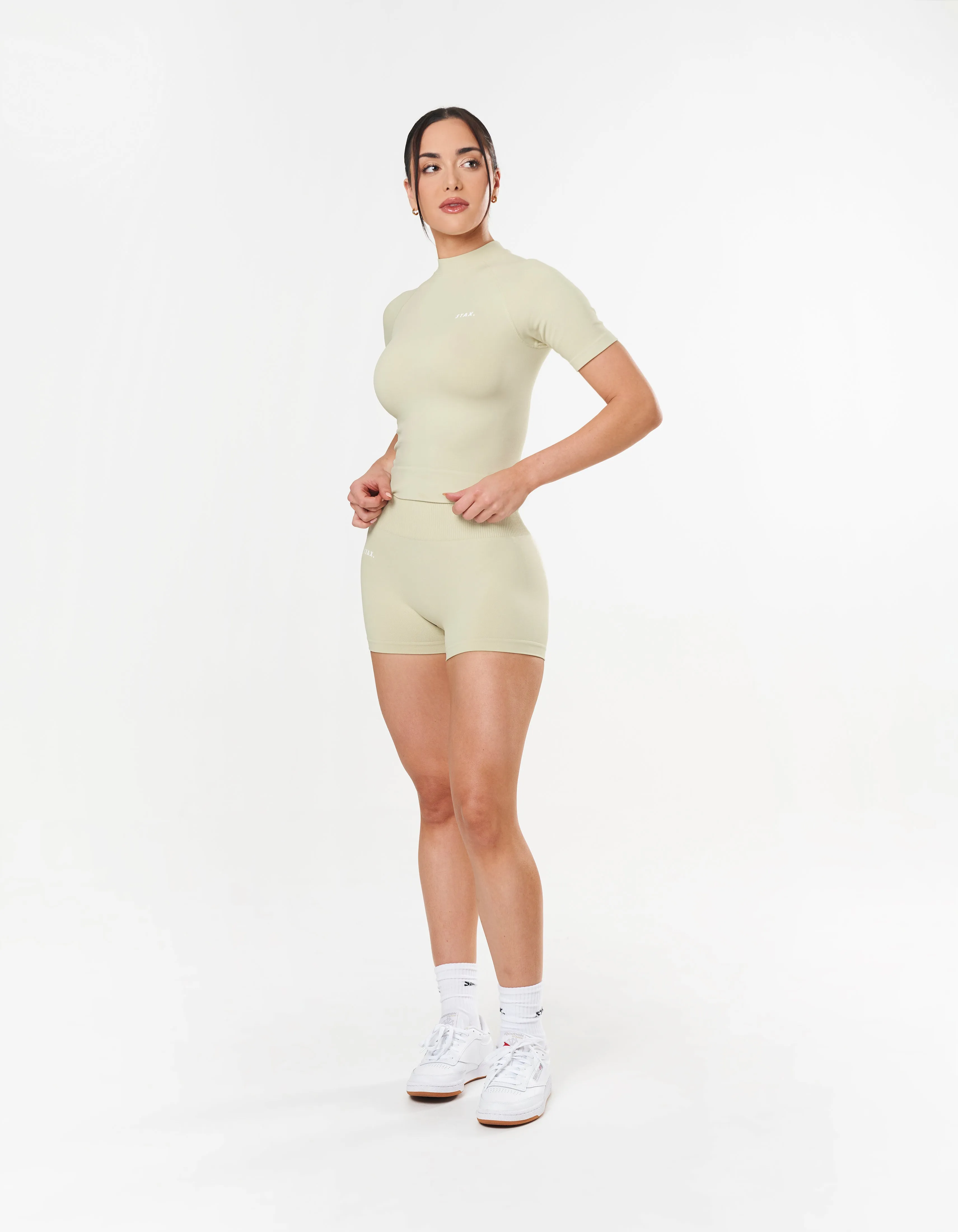 Premium Seamless Mini Bike Shorts - Vanilla Essence