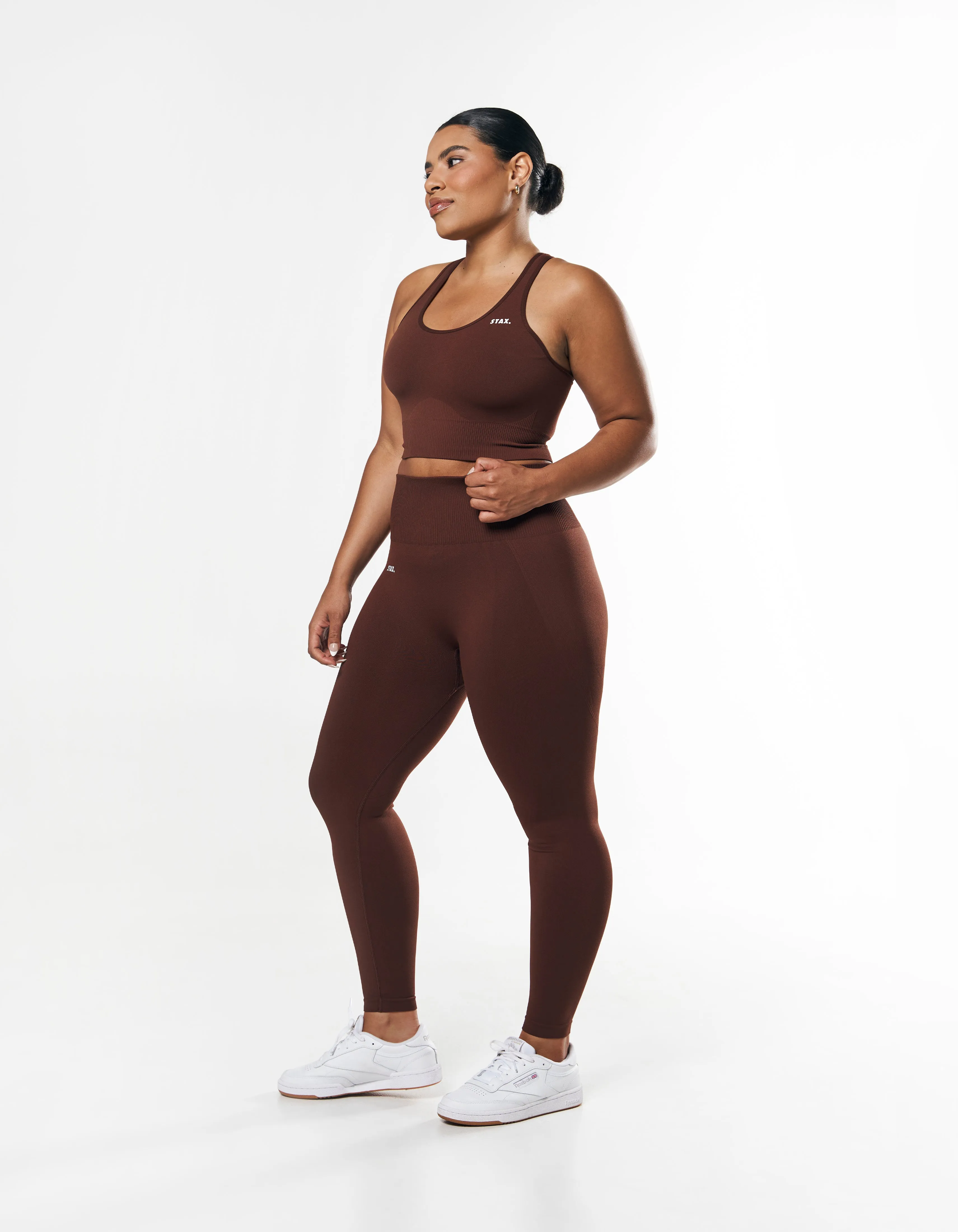 Premium Seamless Racer Crop - Umber