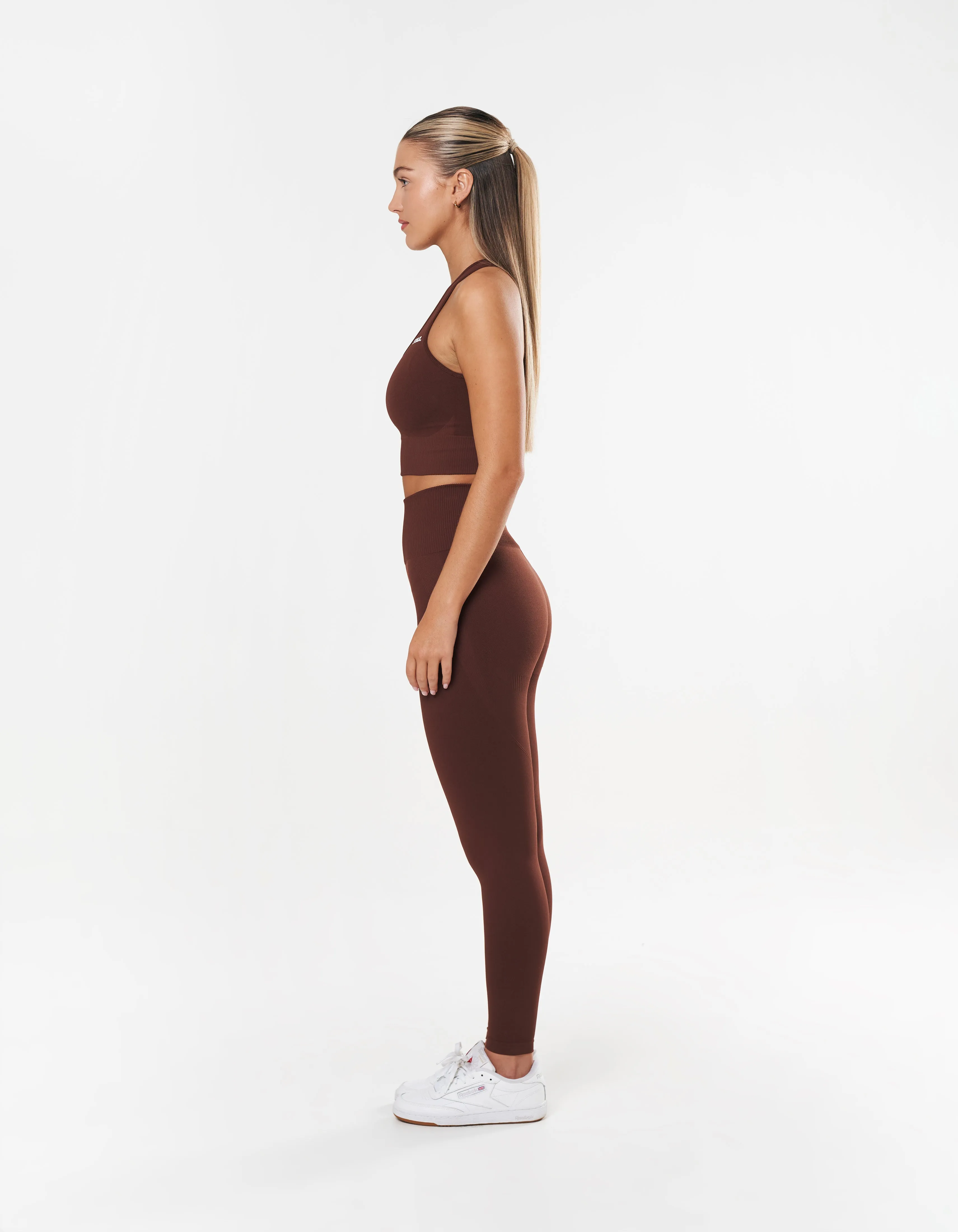 Premium Seamless Racer Crop - Umber