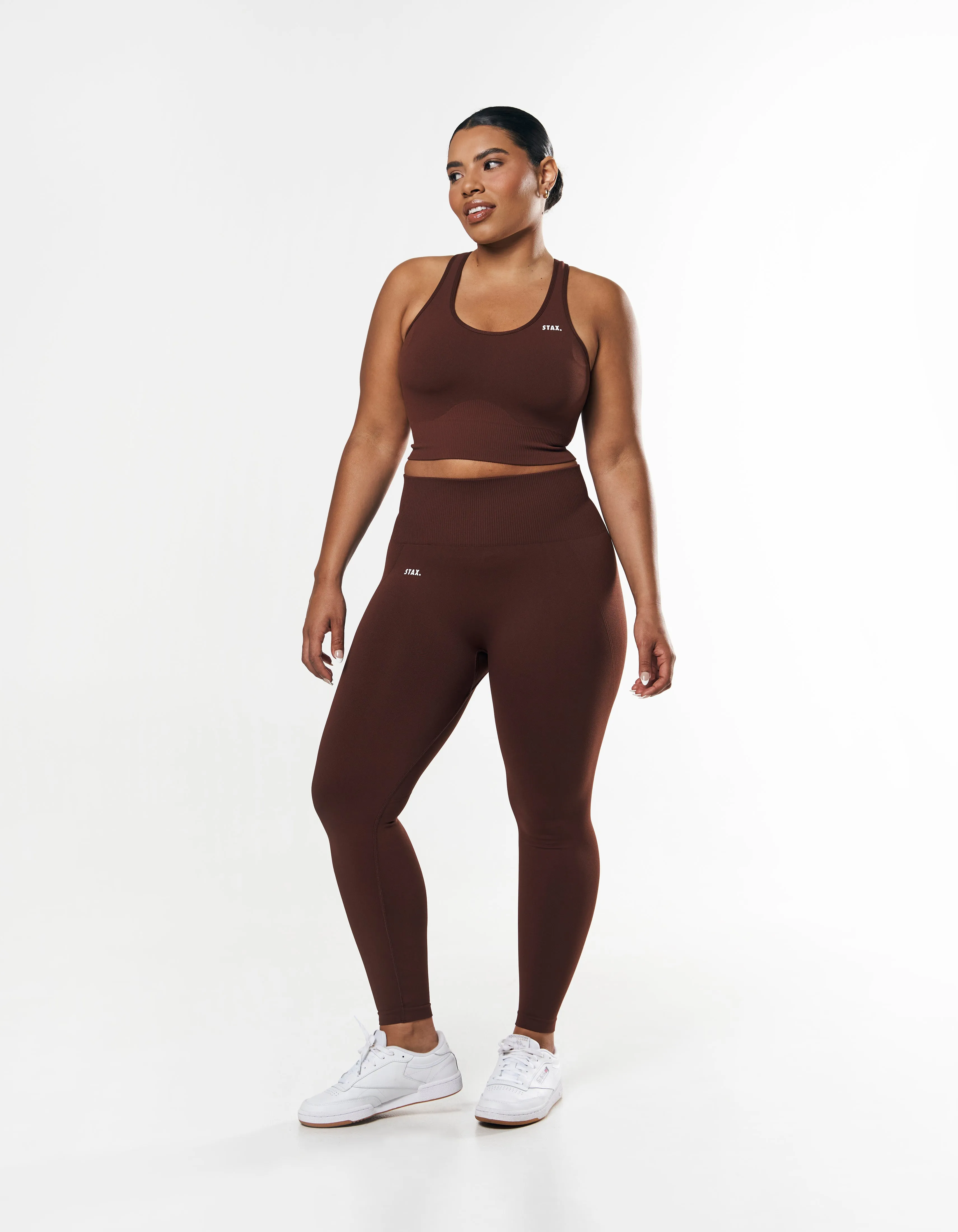 Premium Seamless Racer Crop - Umber