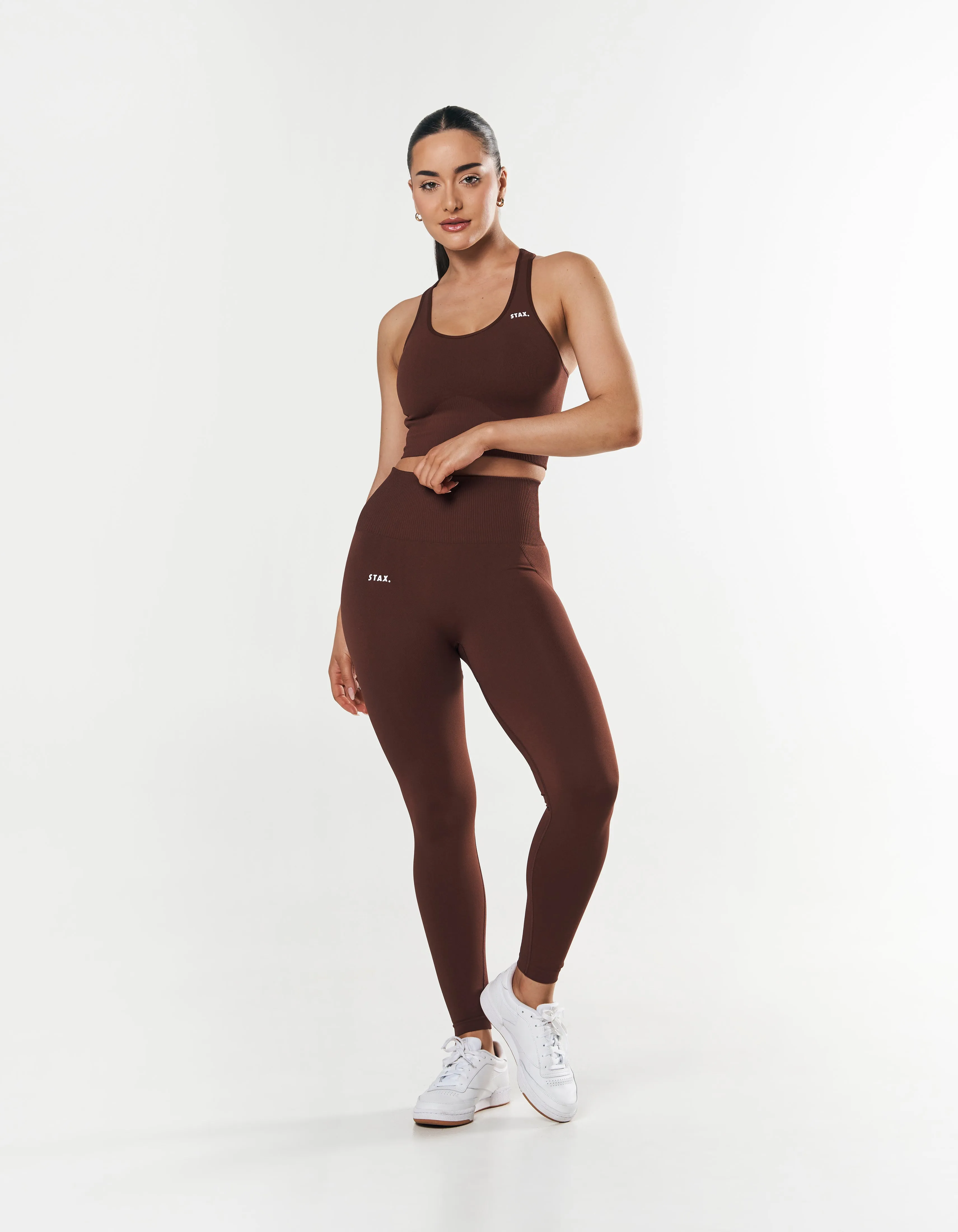 Premium Seamless Racer Crop - Umber