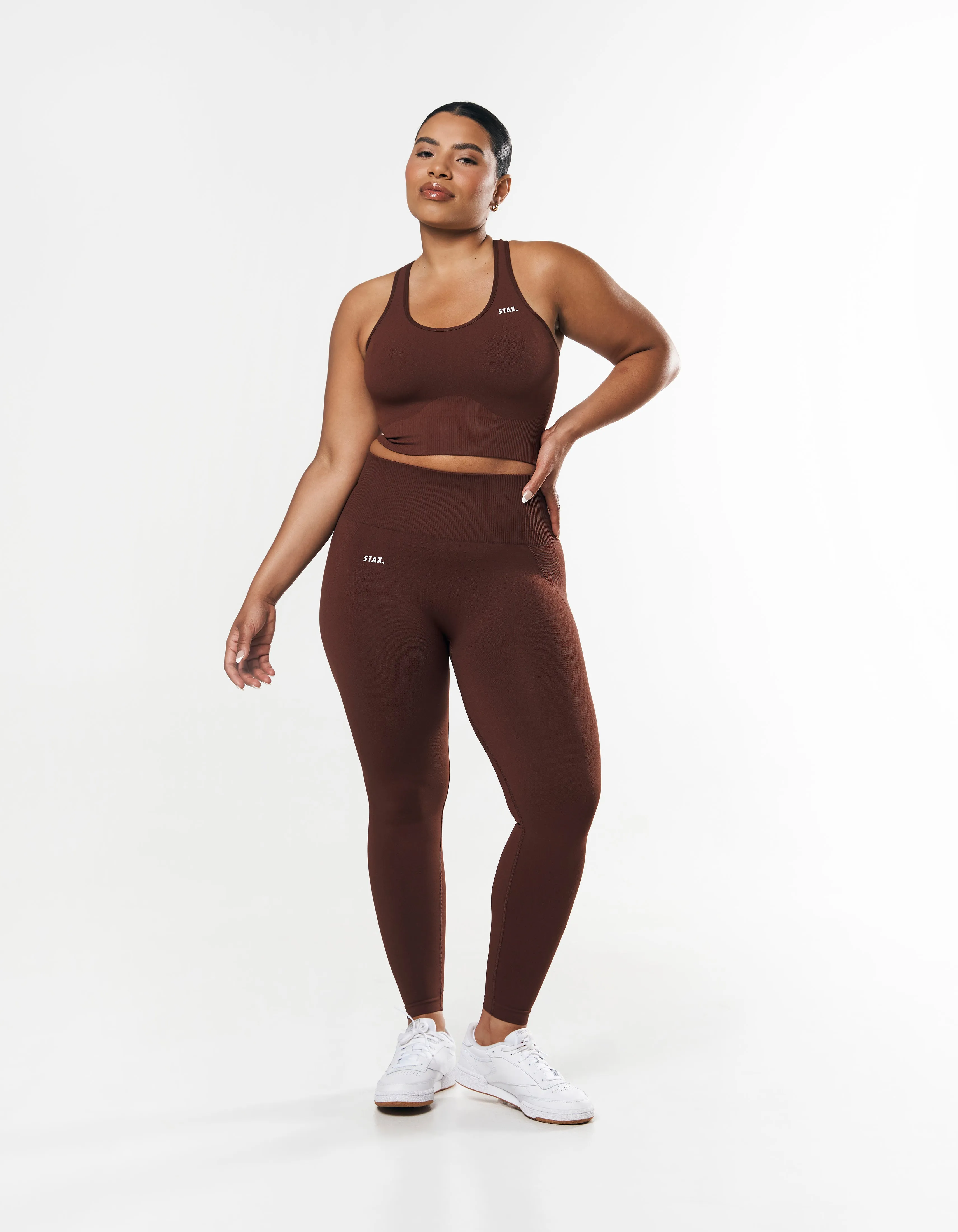 Premium Seamless Racer Crop - Umber