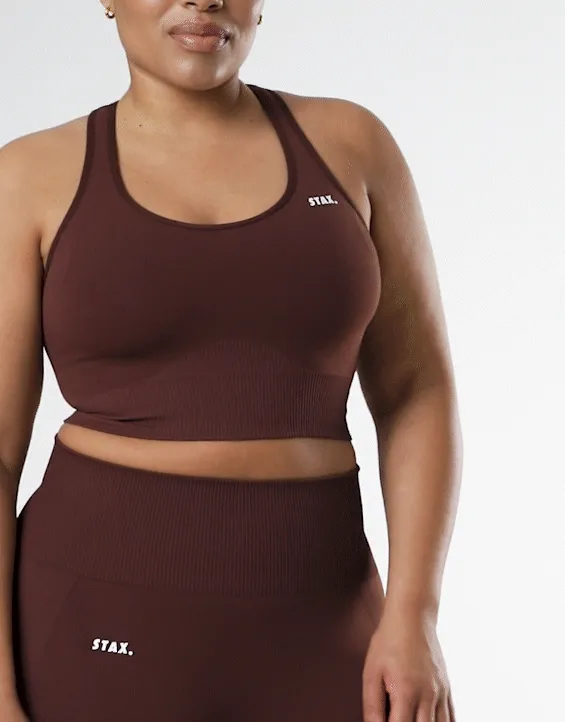 Premium Seamless Racer Crop - Umber