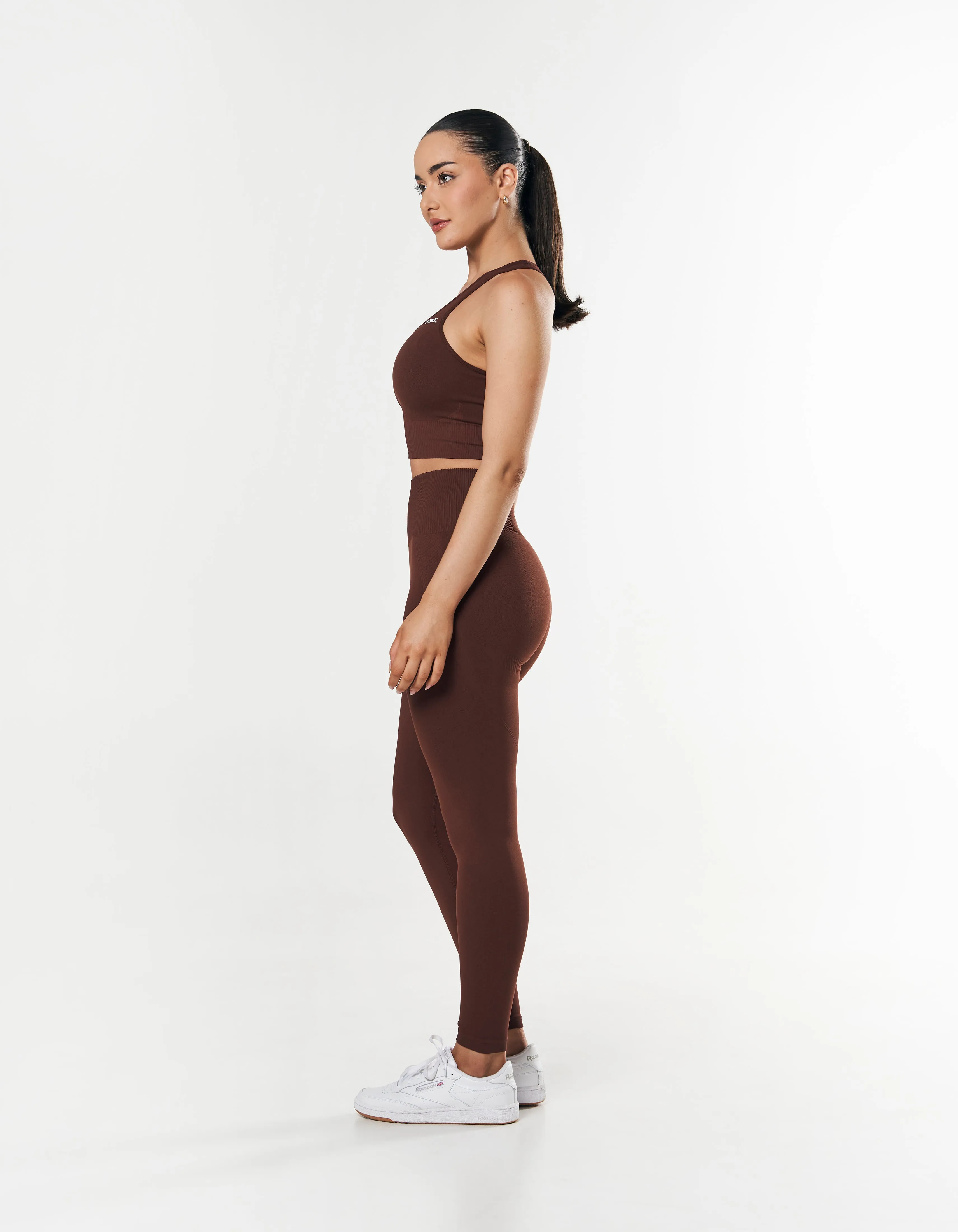 Premium Seamless Racer Crop - Umber