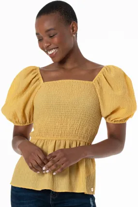 Shirred Top _ 143367 _ Yellow