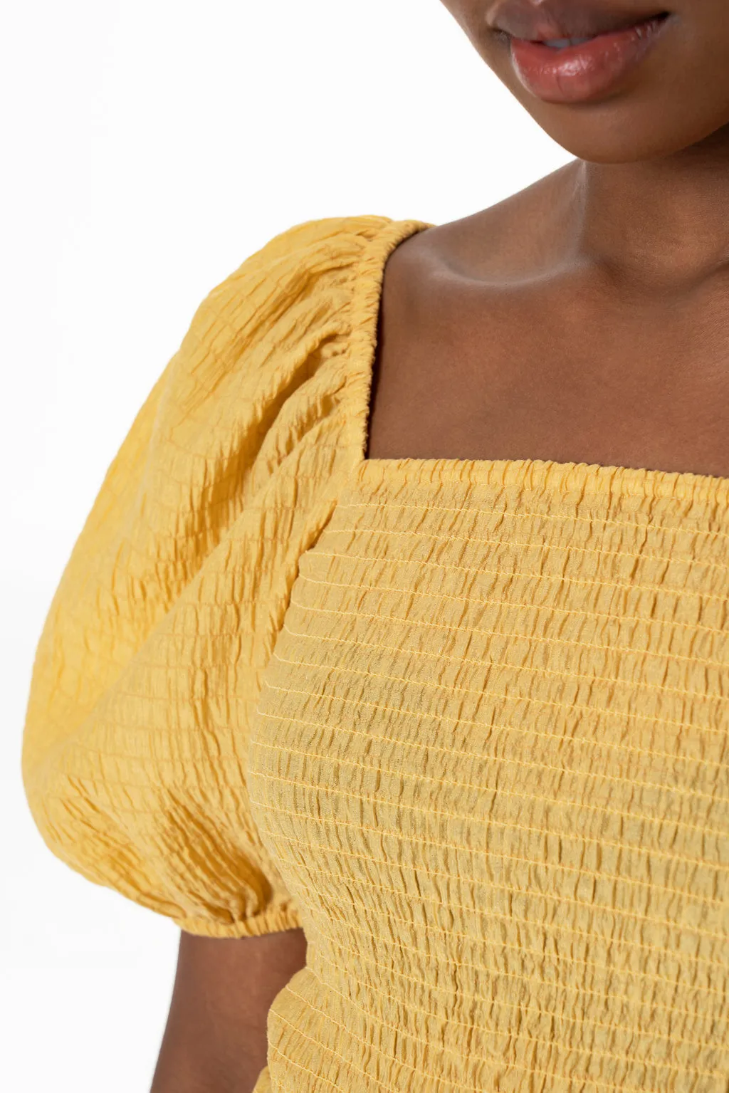 Shirred Top _ 143367 _ Yellow