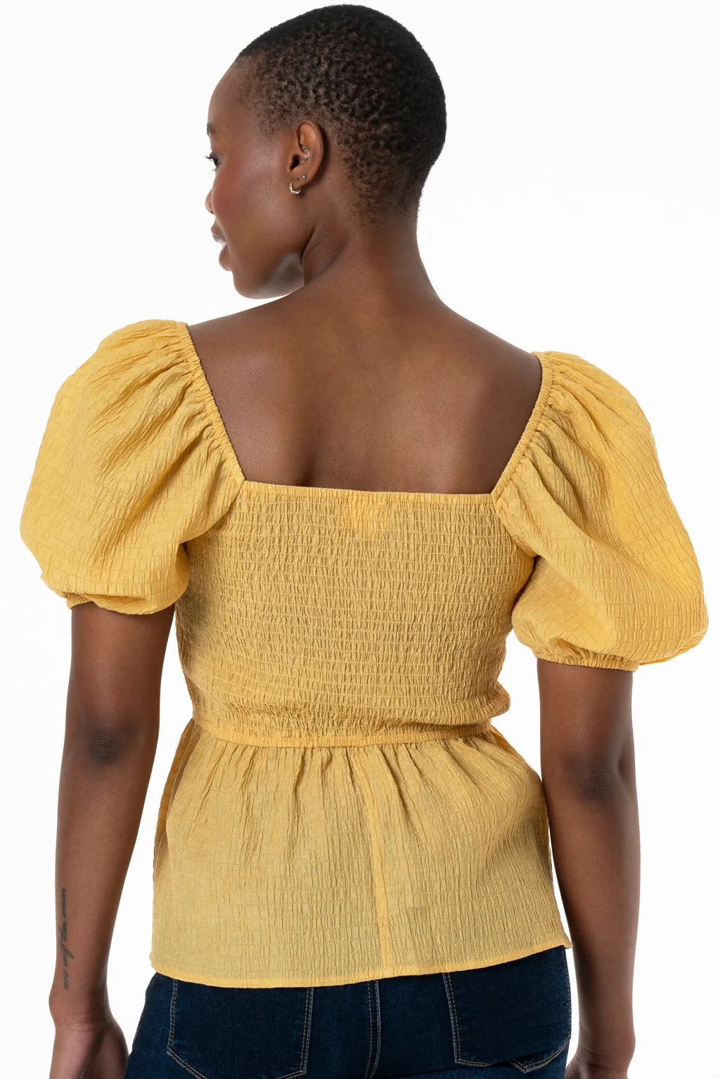 Shirred Top _ 143367 _ Yellow