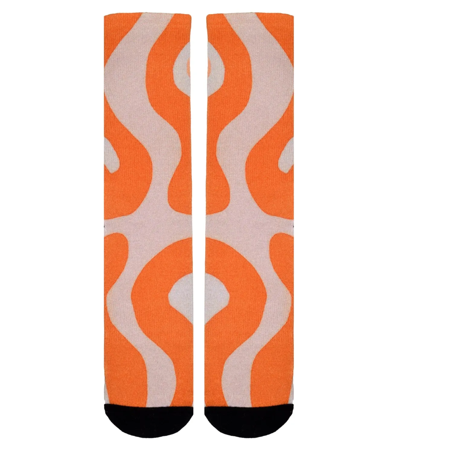 Sierra Socks Orange Creamsicle Pattern CoolMax Socks, Nature Collection for Men & Women Eco-Friendly Crew Socks