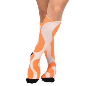 Sierra Socks Orange Creamsicle Pattern CoolMax Socks, Nature Collection for Men & Women Eco-Friendly Crew Socks