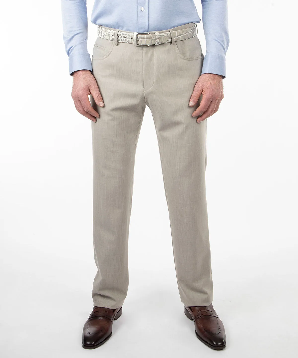 Signature Bi-Stretch Serge Wool 5-Pocket Pants