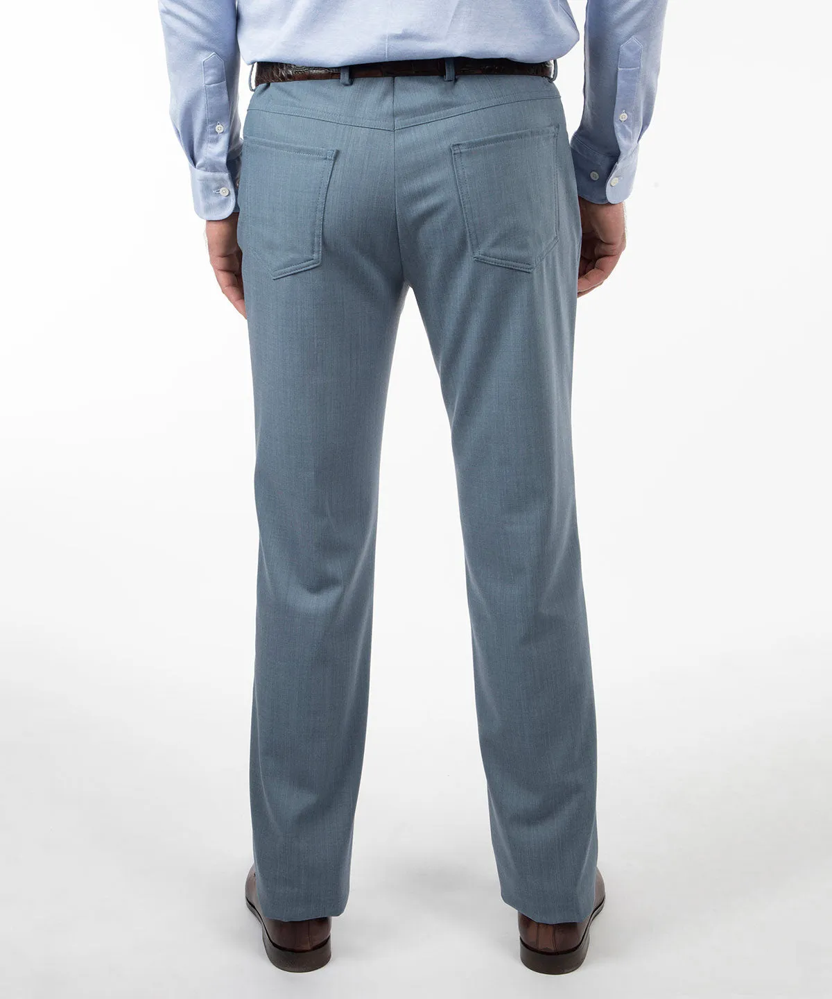 Signature Bi-Stretch Serge Wool 5-Pocket Pants