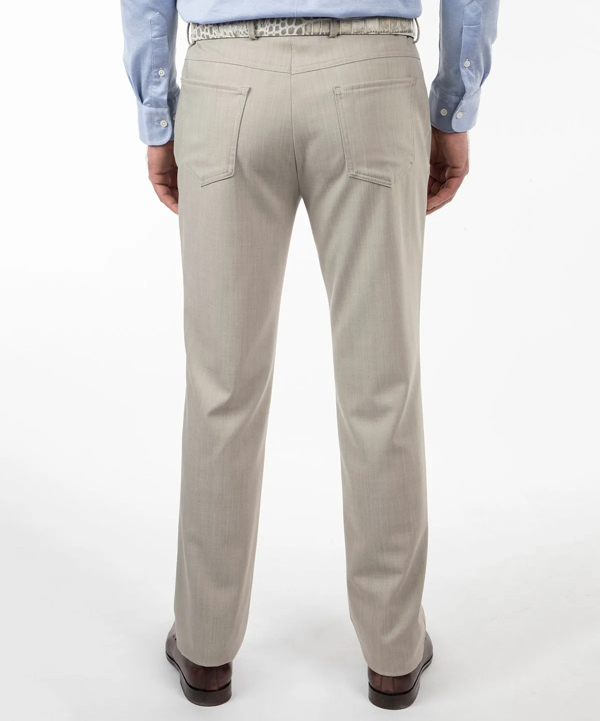 Signature Bi-Stretch Serge Wool 5-Pocket Pants