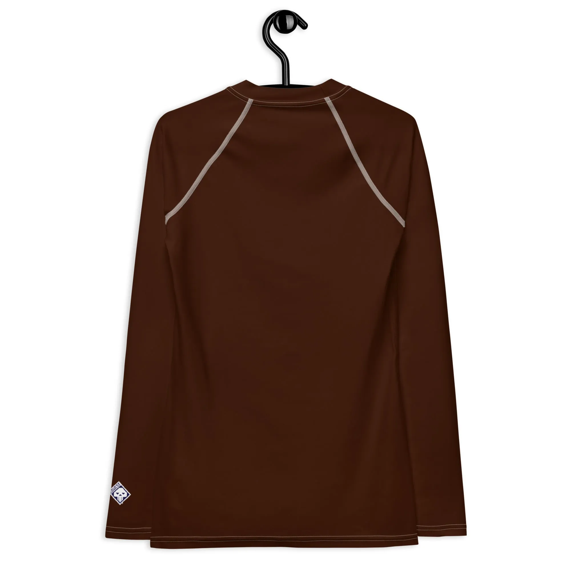 Sophisticated Sun Protection: Women's Solid Color Rash Guard - Chocolate